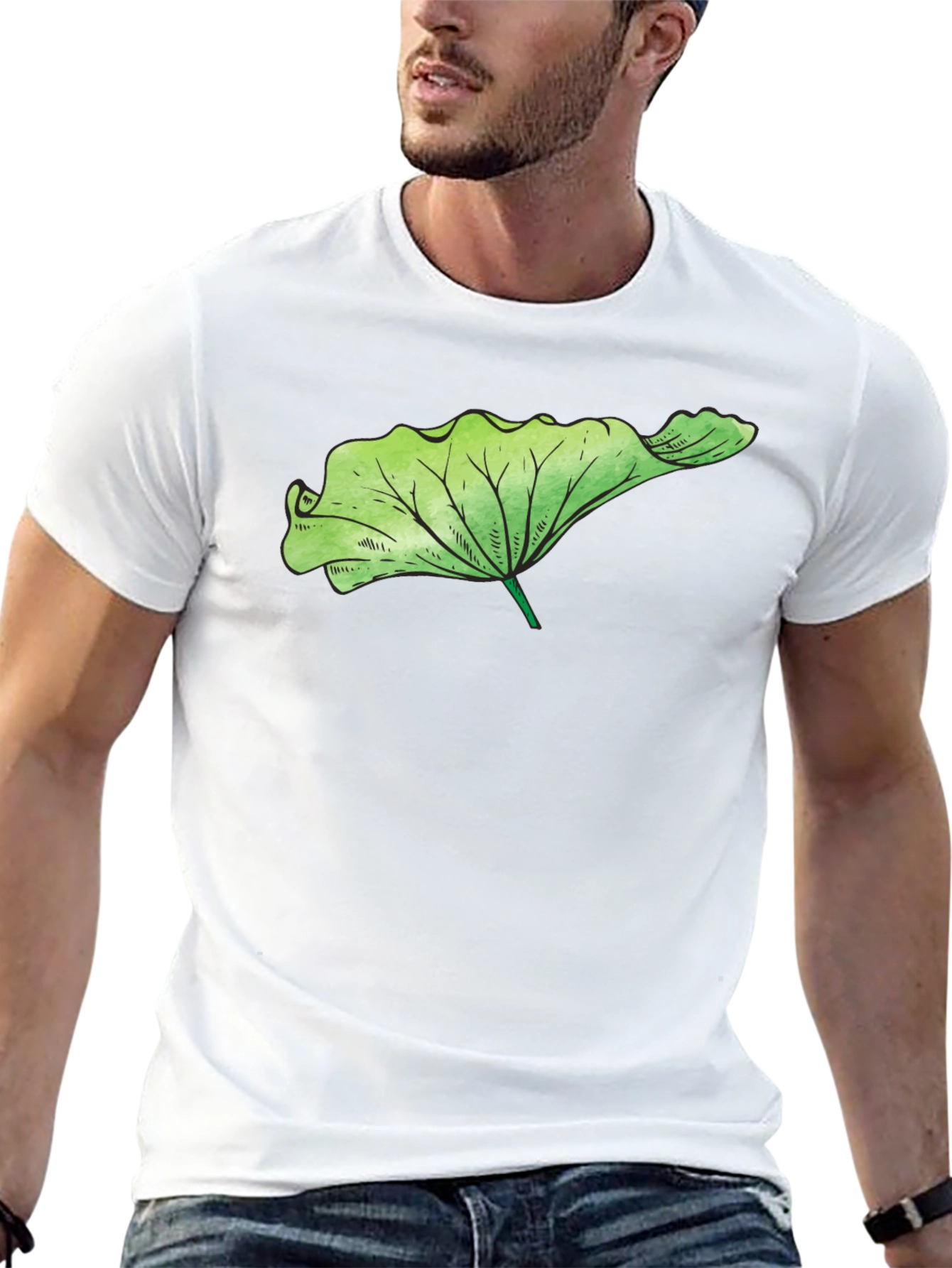 Leaf Graphic Black T-Shirt - Nature Inspired Fashion