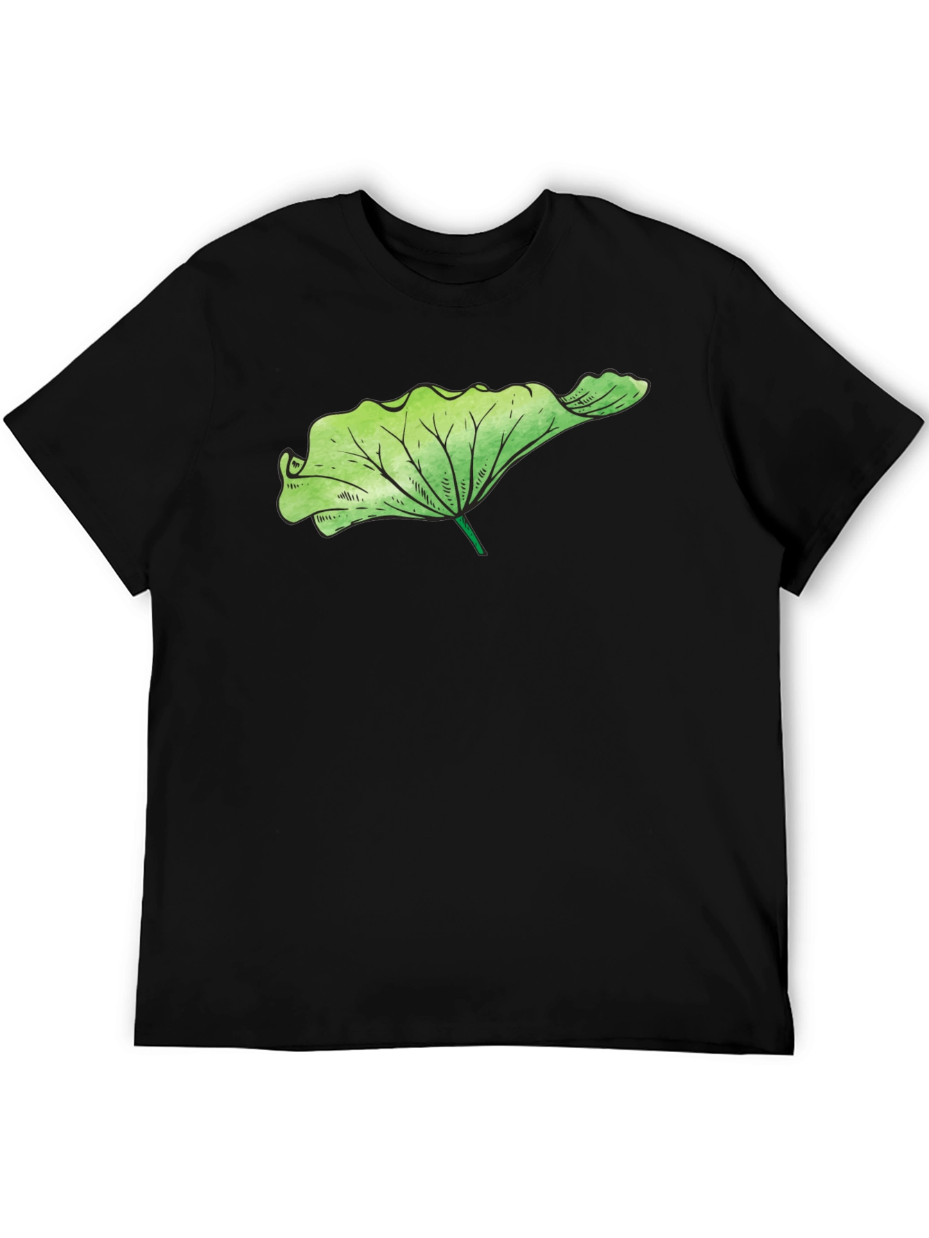 Leaf Graphic Black T-Shirt - Nature Inspired Fashion
