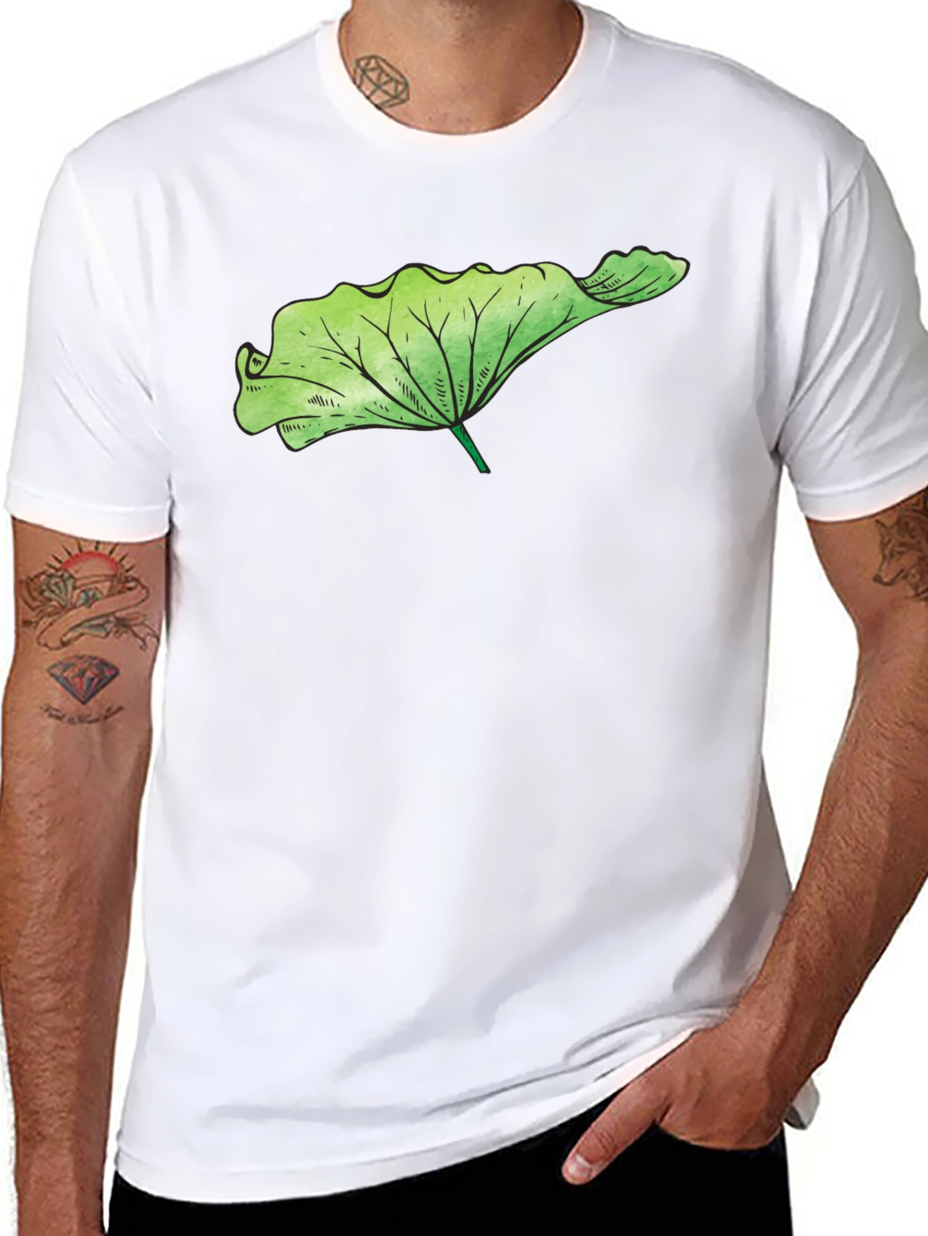Leaf Graphic Black T-Shirt - Nature Inspired Fashion