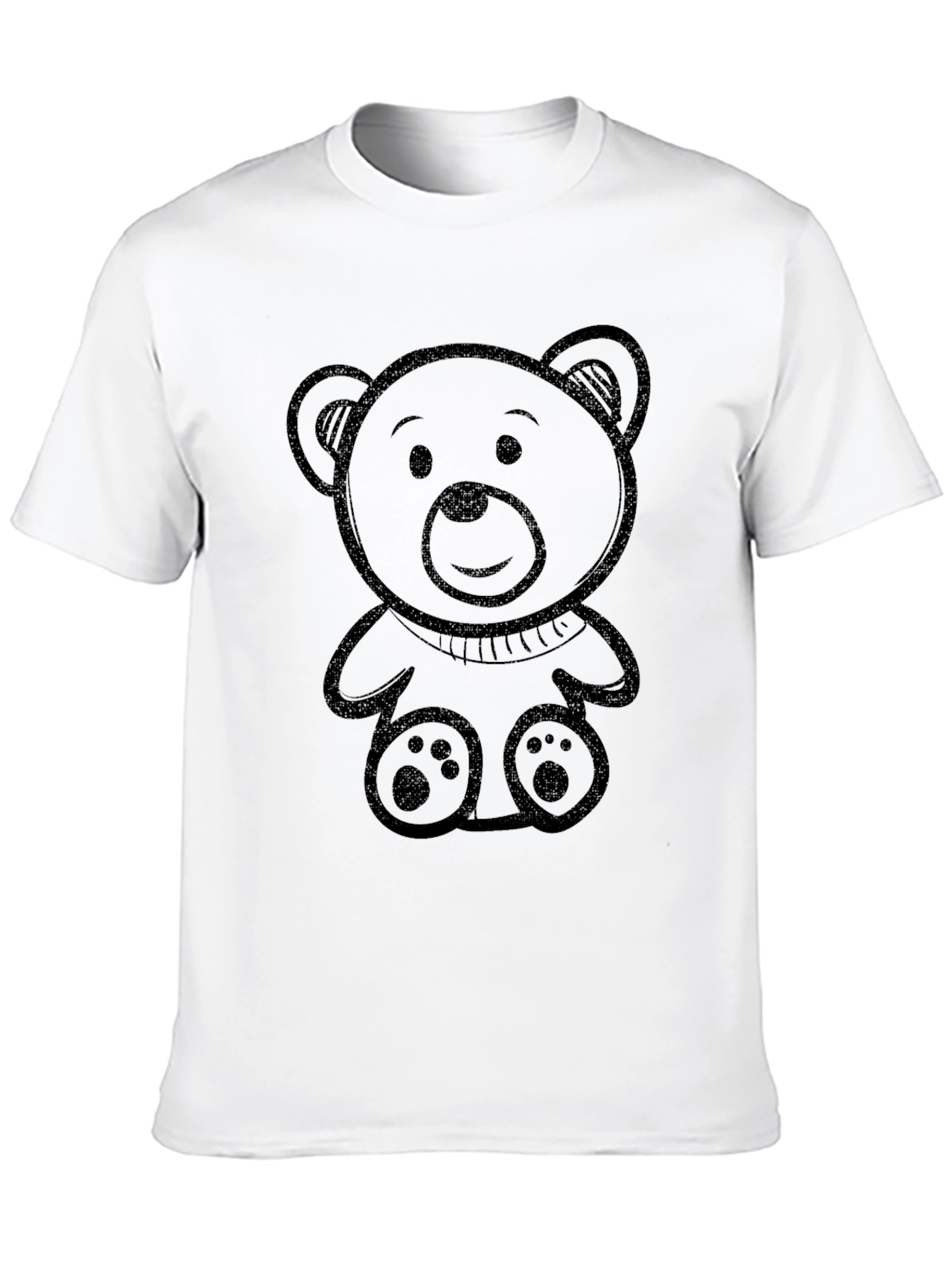 Black Teddy Bear Graphic Tee - Mens Casual T-Shirt