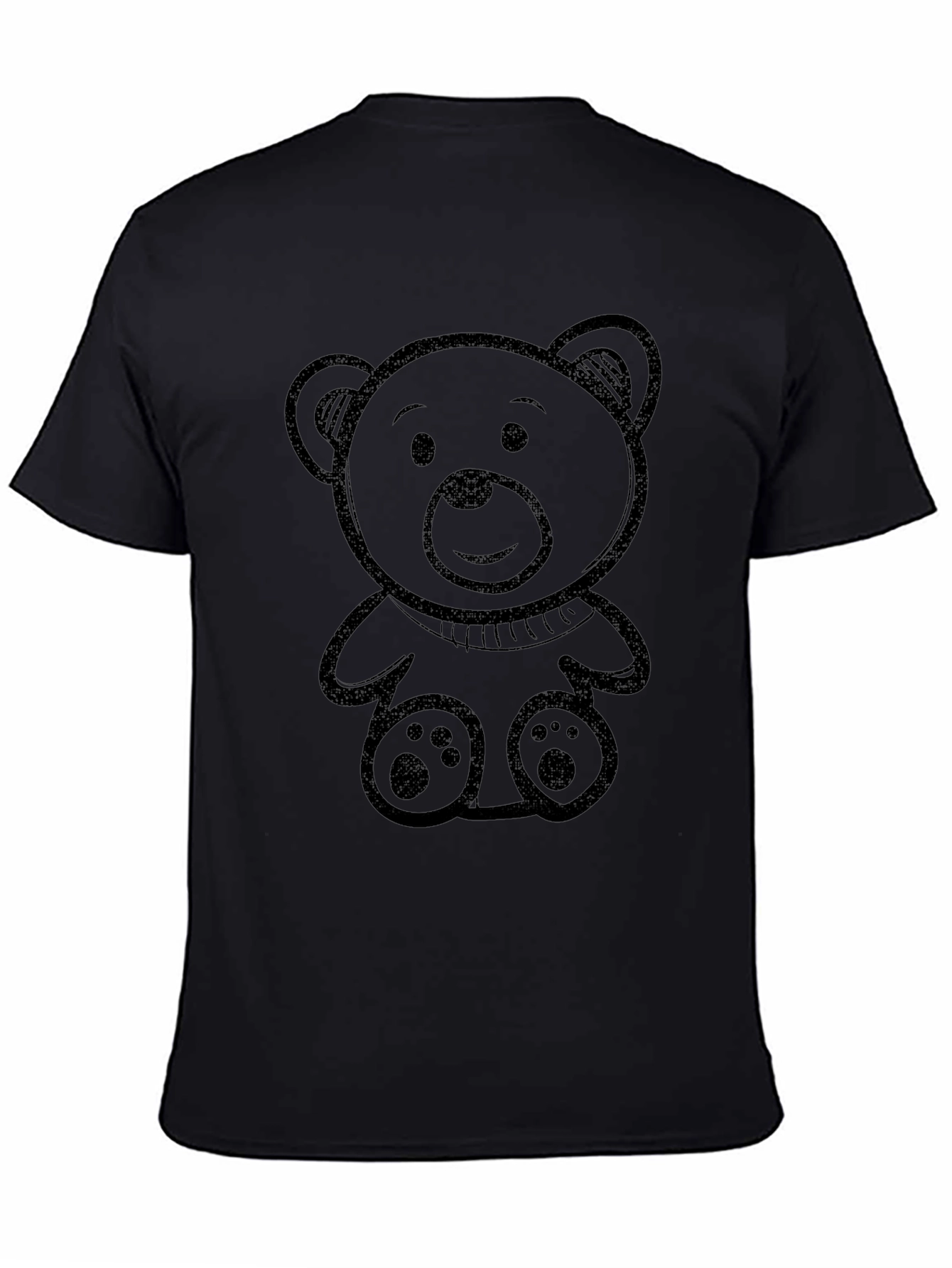Black Teddy Bear Graphic Tee - Mens Casual T-Shirt