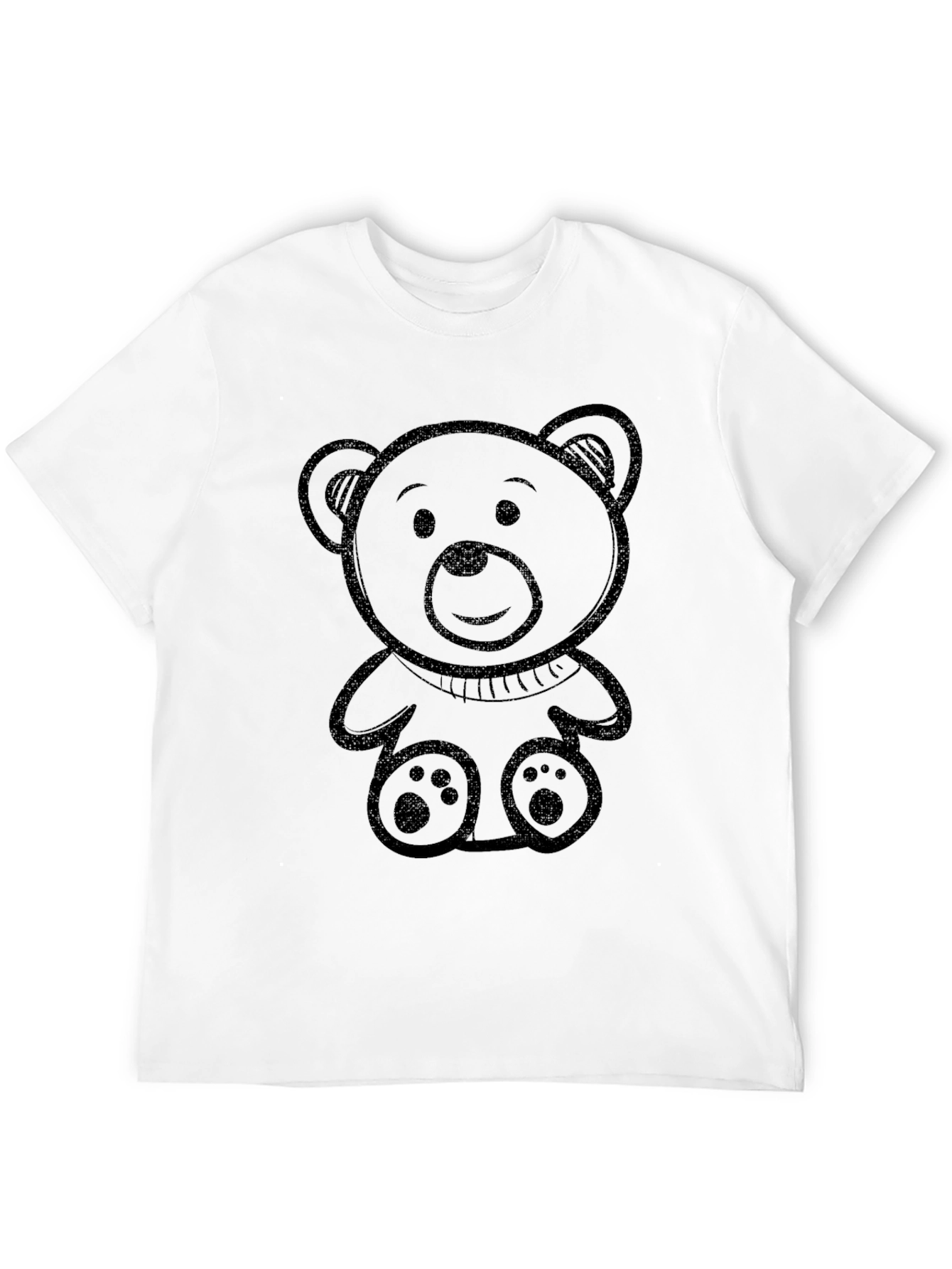 Black Teddy Bear Graphic Tee - Mens Casual T-Shirt