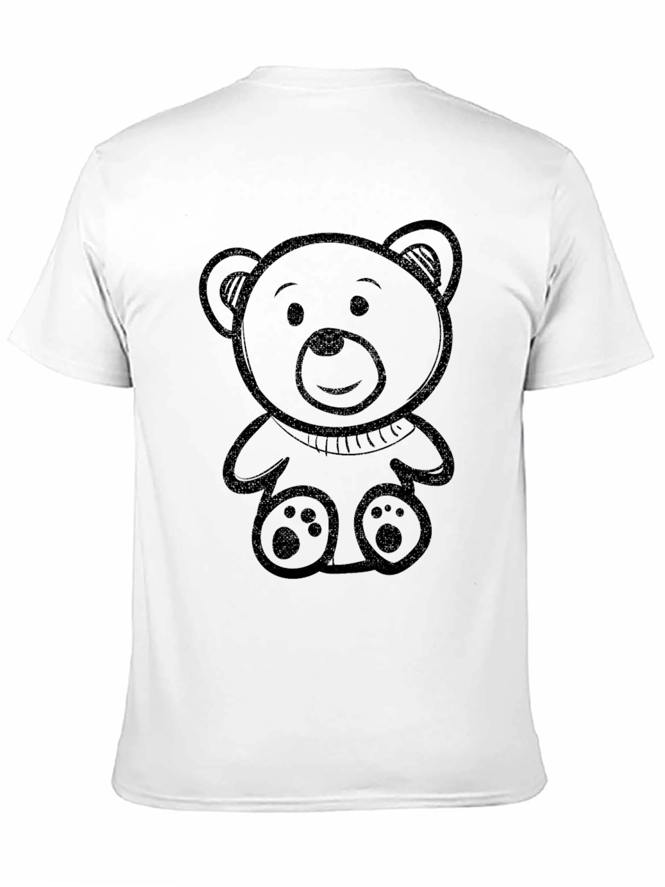 Black Teddy Bear Graphic Tee - Mens Casual T-Shirt