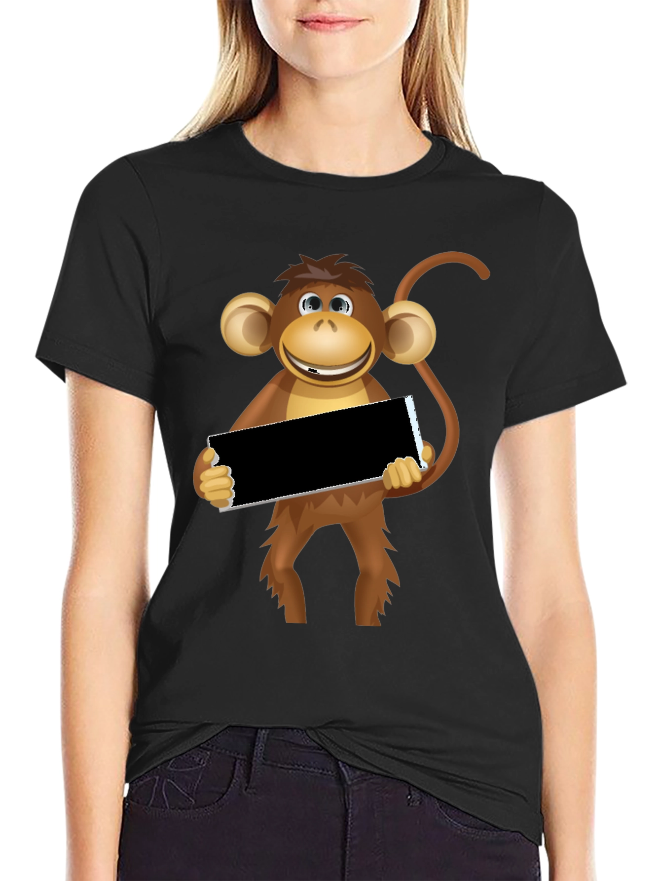Funny Monkey Graphic Tee - Black