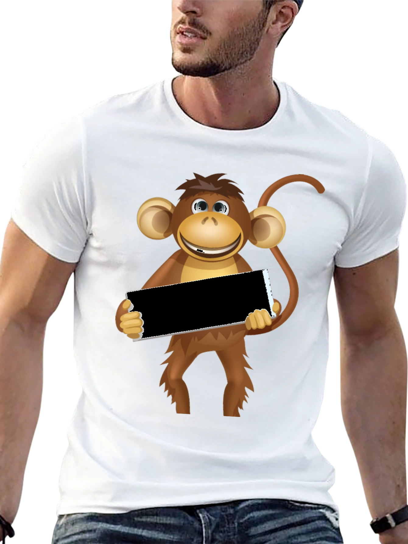 Funny Monkey Graphic Tee - Black