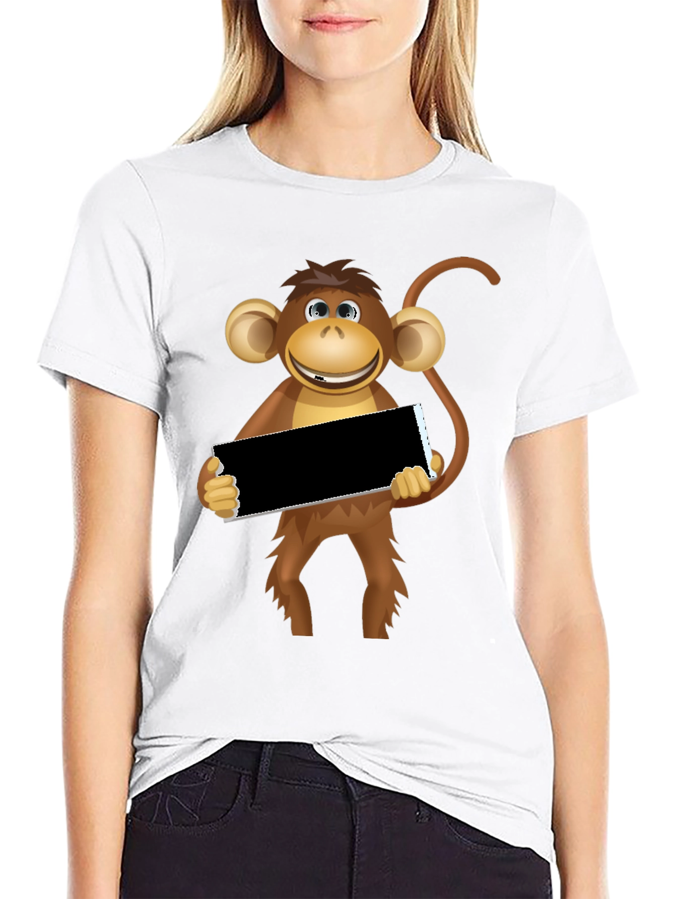 Funny Monkey Graphic Tee - Black