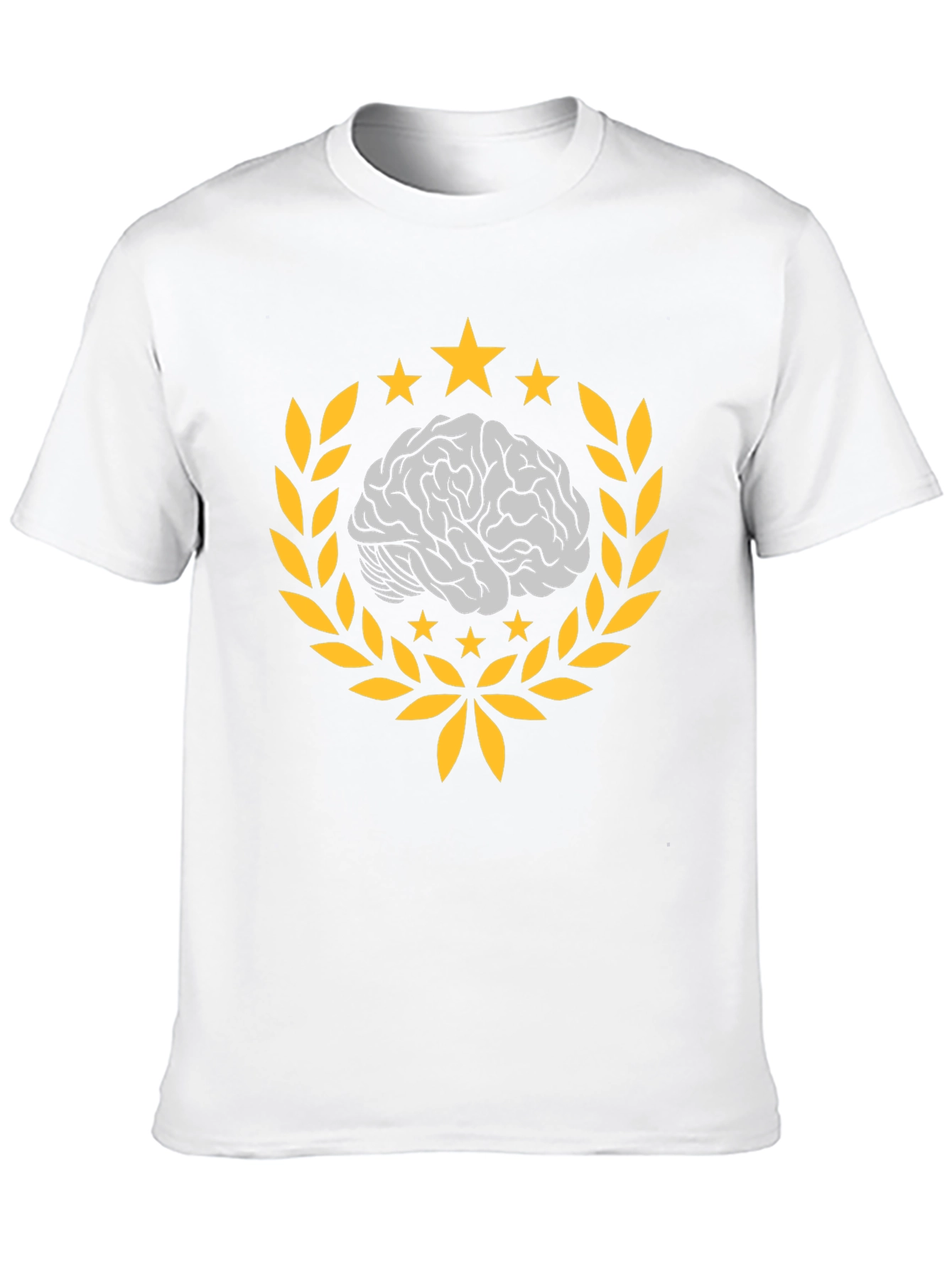 Brainy Black T-Shirt with Laurel and Stars