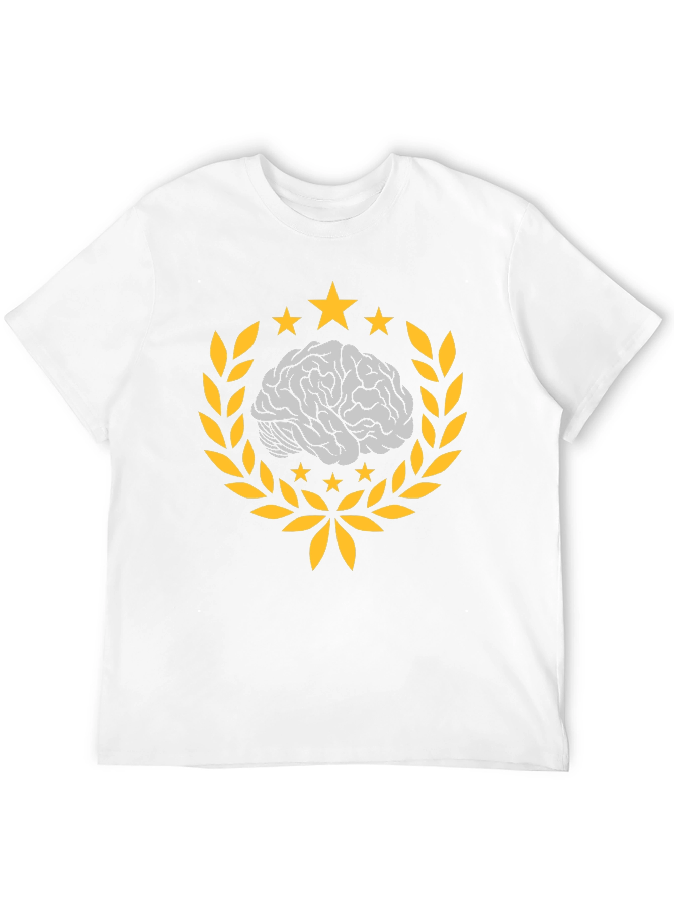 Brainy Black T-Shirt with Laurel and Stars
