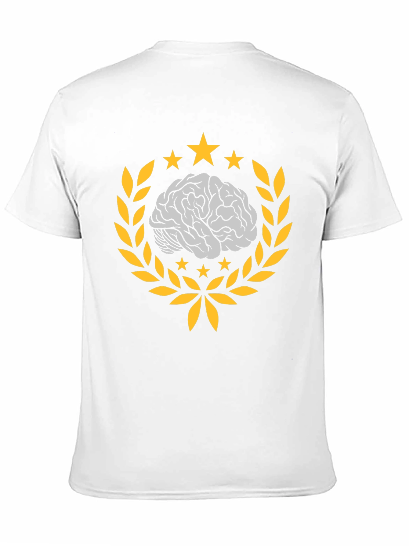 Brainy Black T-Shirt with Laurel and Stars