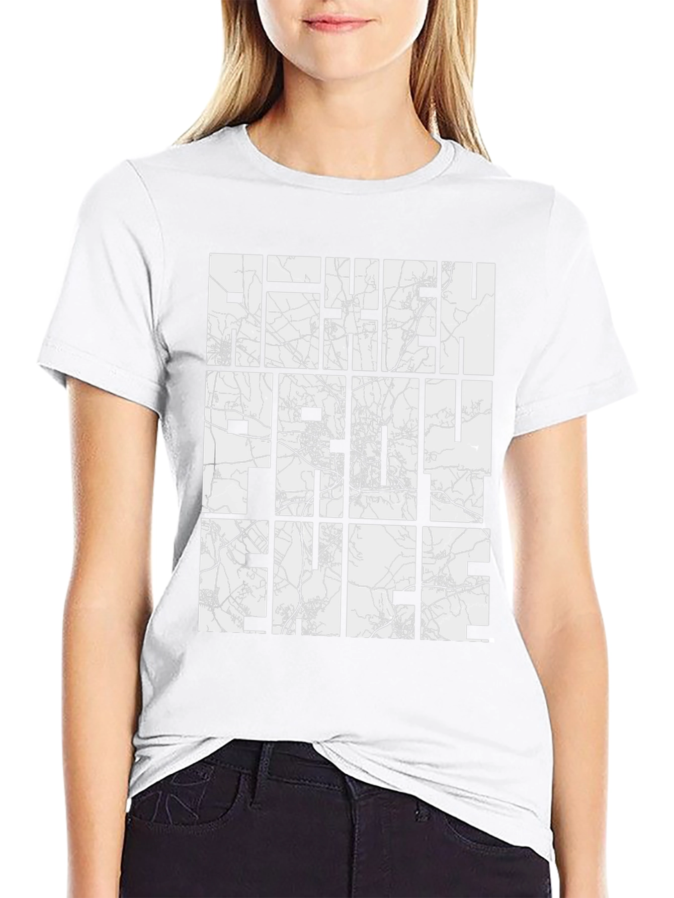 Urban Grid Tee - Black Cotton Street Map T-Shirt