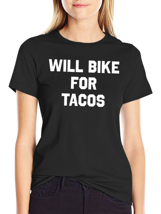 Will Bike For Tacos Graphic Tee - Black