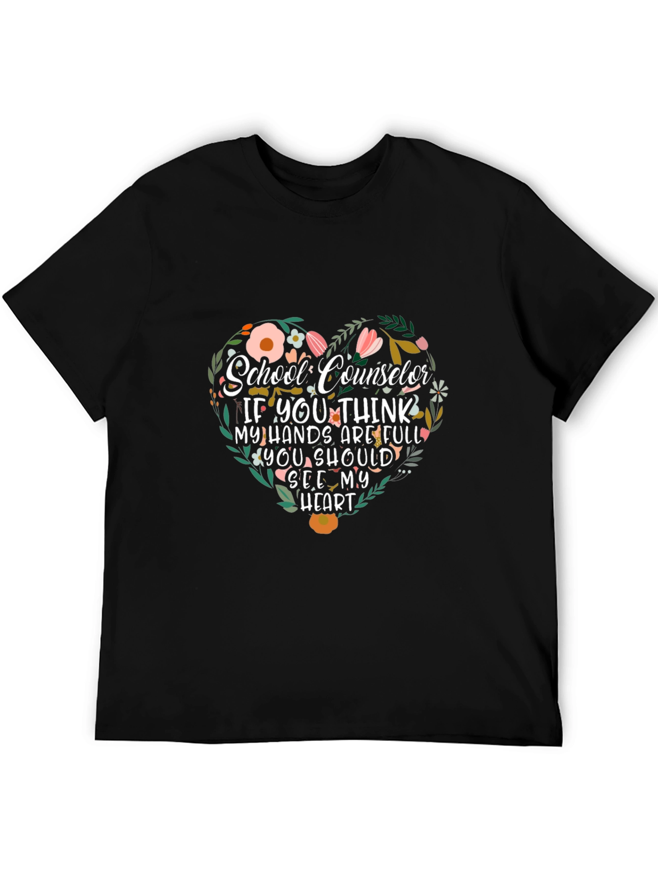 School Counselor Heart Graphic T-Shirt