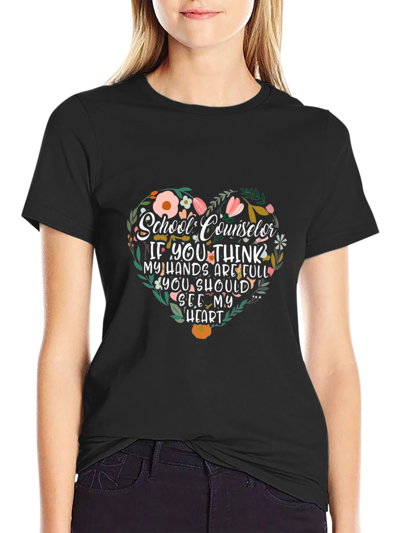 School Counselor Heart Graphic T-Shirt