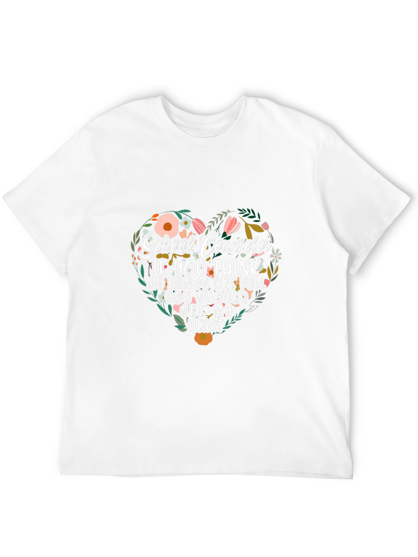 School Counselor Heart Graphic T-Shirt