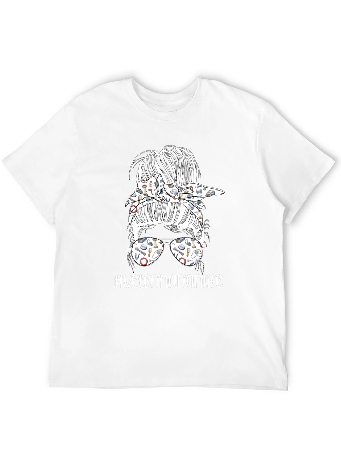 Veterinarian Life Messy Bun T-Shirt