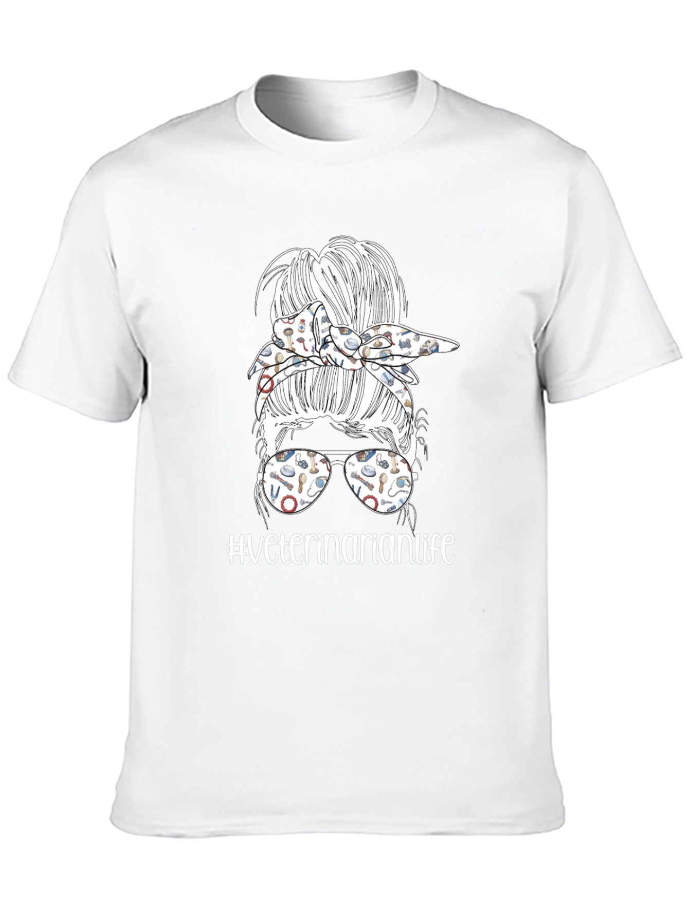 Veterinarian Life Messy Bun T-Shirt