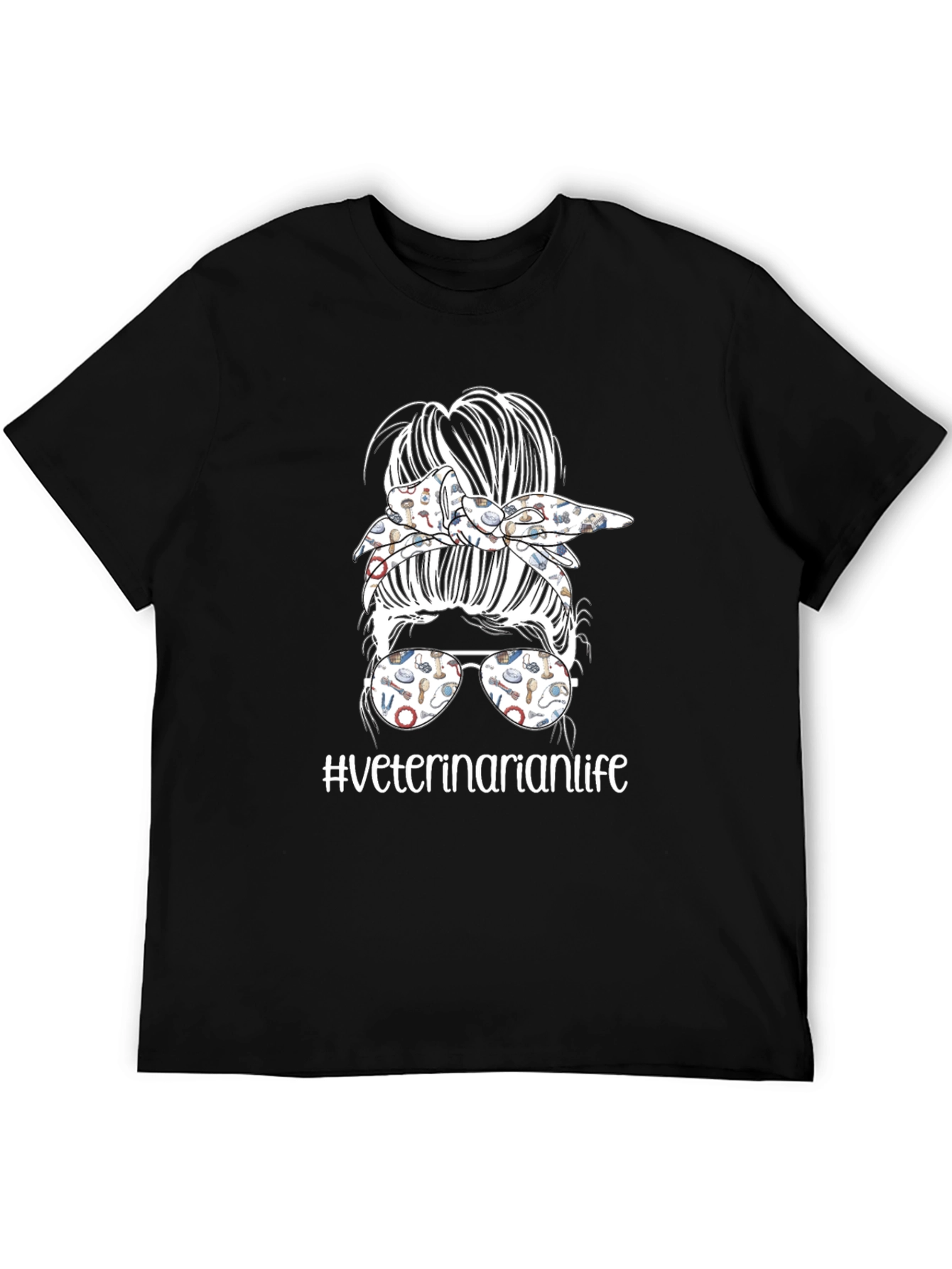 Veterinarian Life Messy Bun T-Shirt