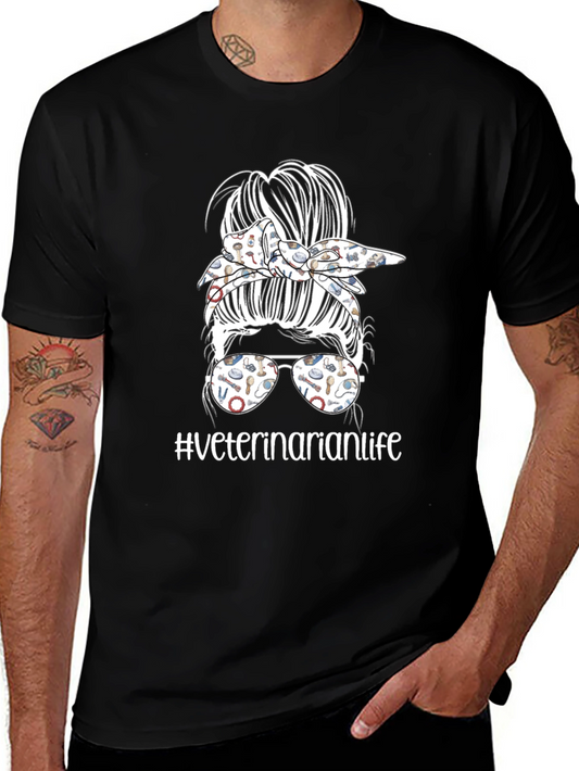 Veterinarian Life Messy Bun T-Shirt