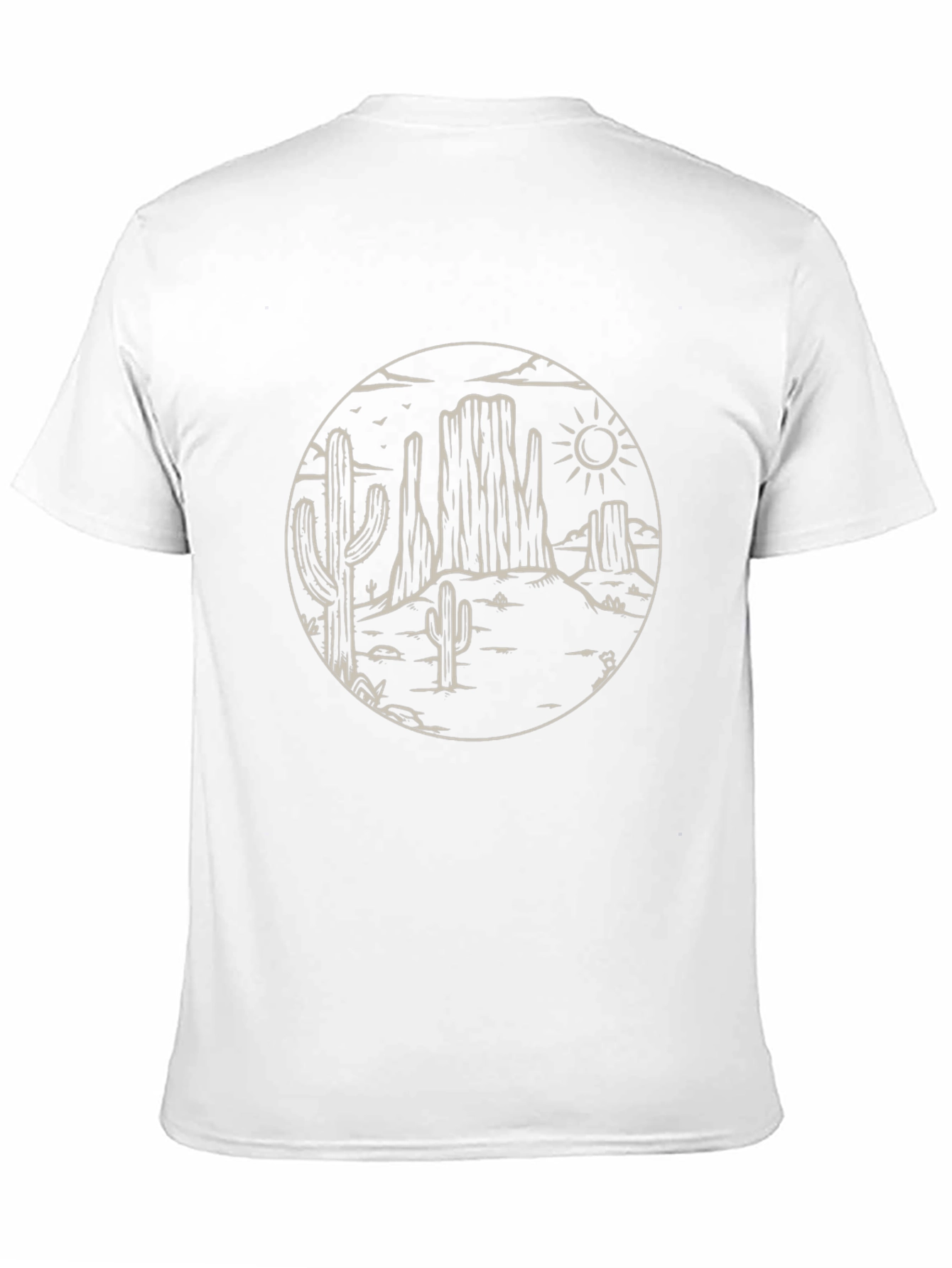 Desert Scene Graphic Tee - Black Cotton Casual Shirt