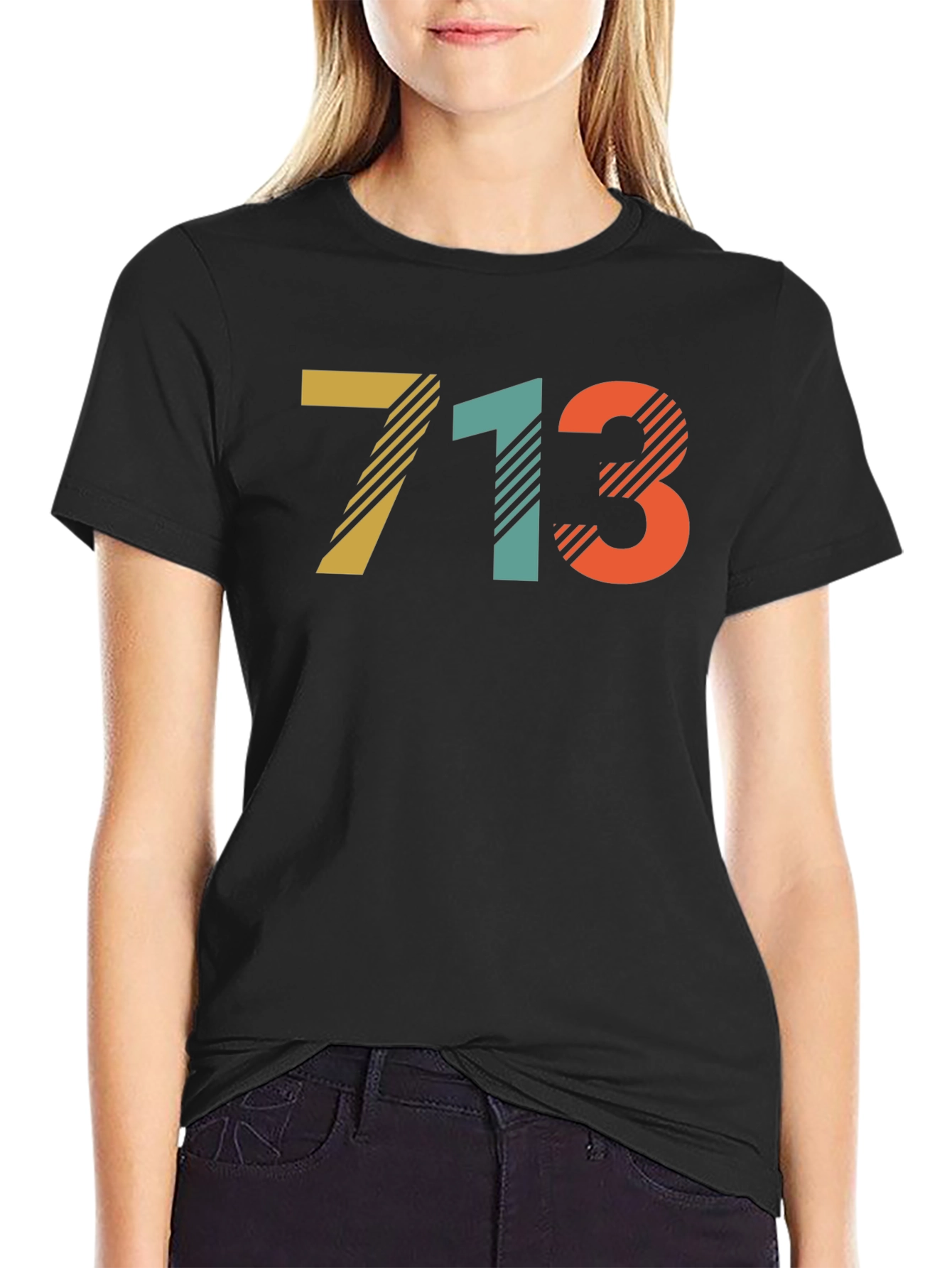 Retro 713 Area Code Graphic T-Shirt