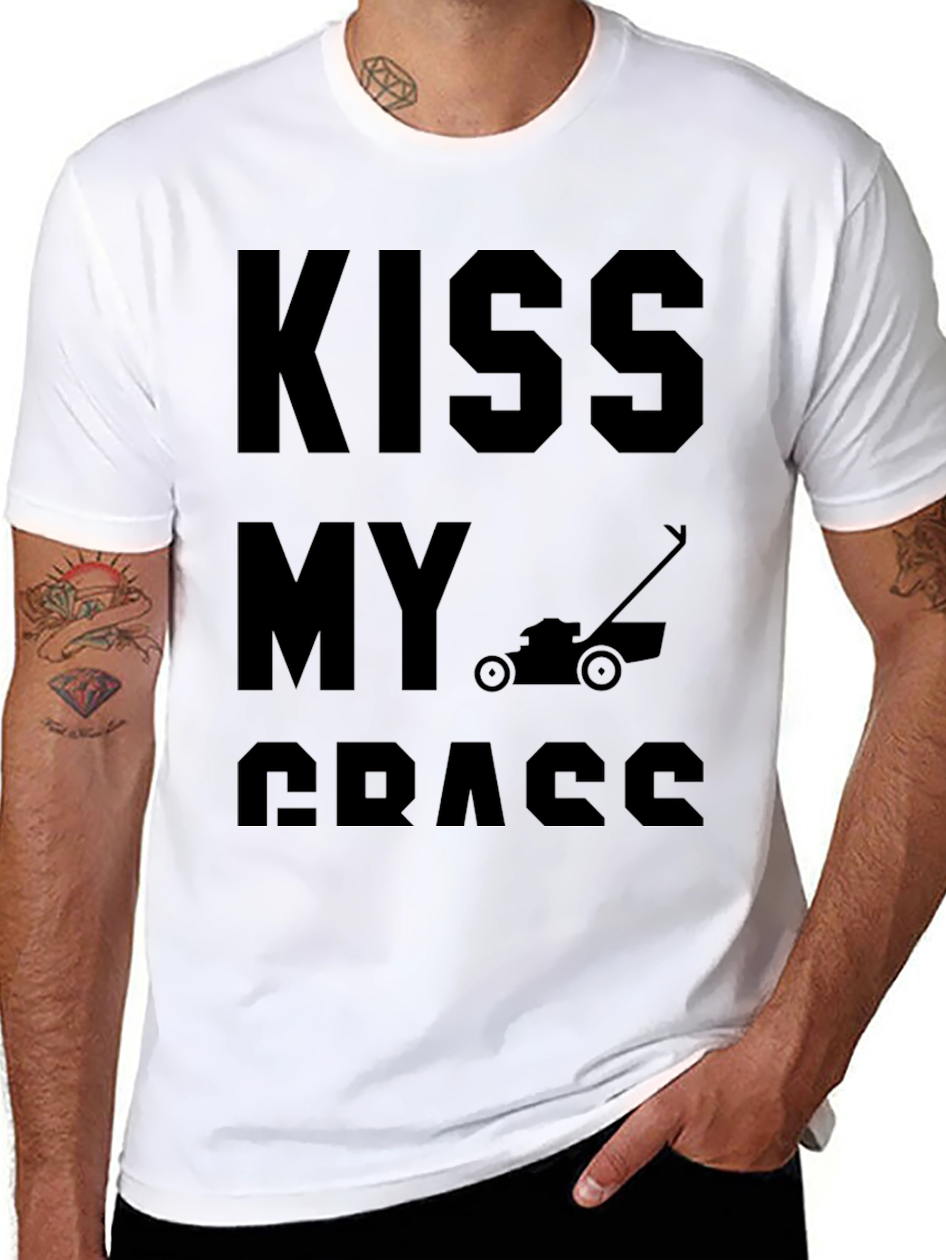 Kiss My Grass Funny Lawn Mower T-Shirt
