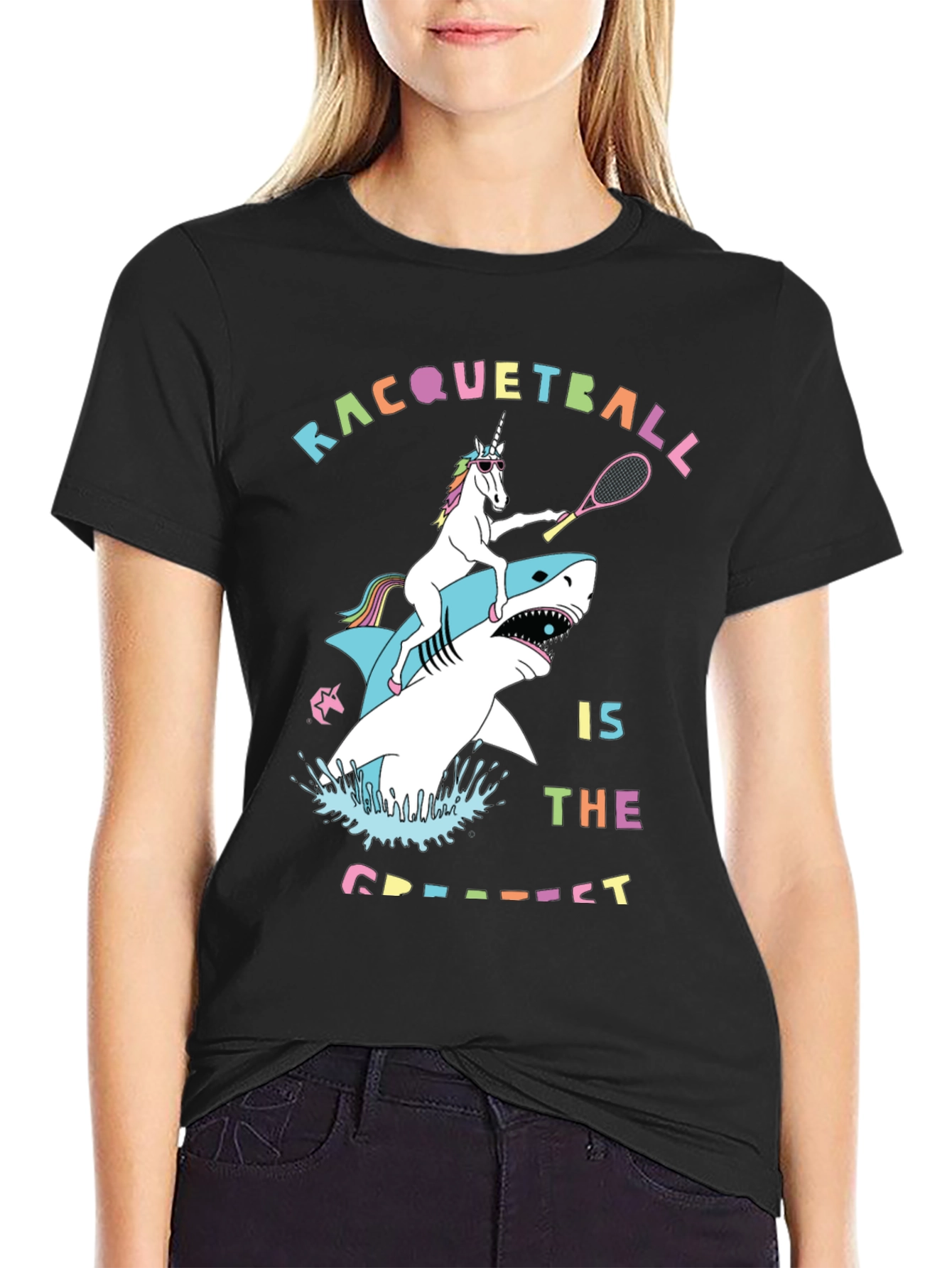 Racquetball Unicorn Shark Graphic Tee