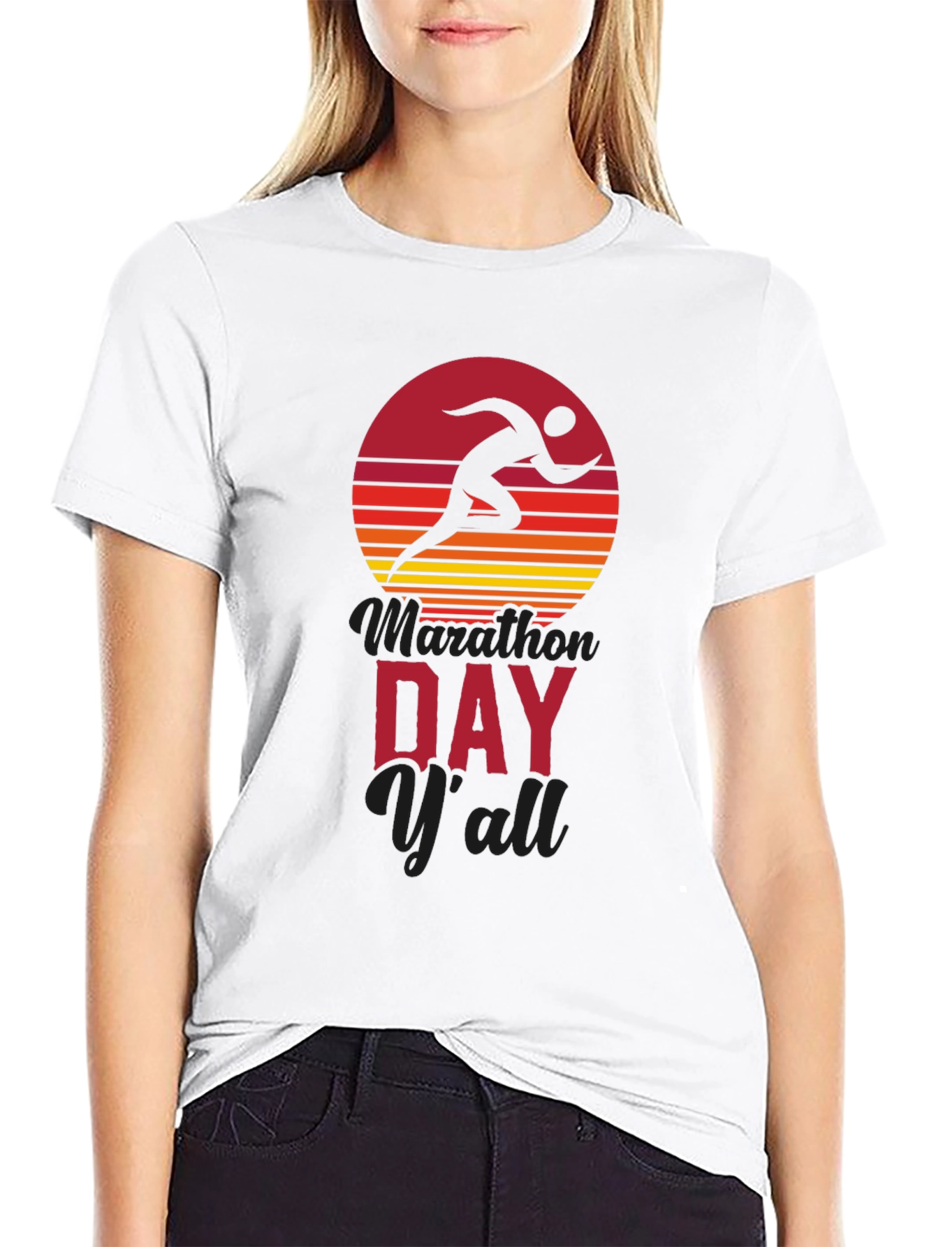 Marathon Day Yall Running Graphic Tee