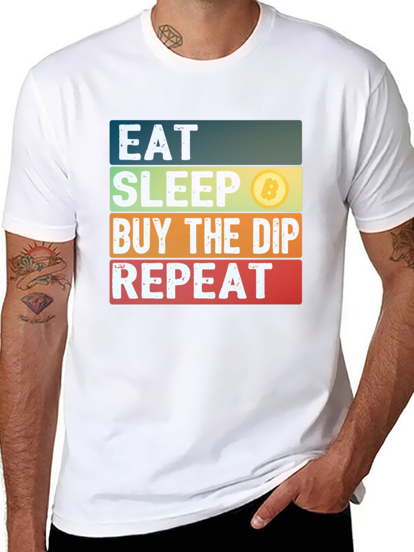 Eat Sleep Buy the Dip Repeat Bitcoin Crypto T-Shirt