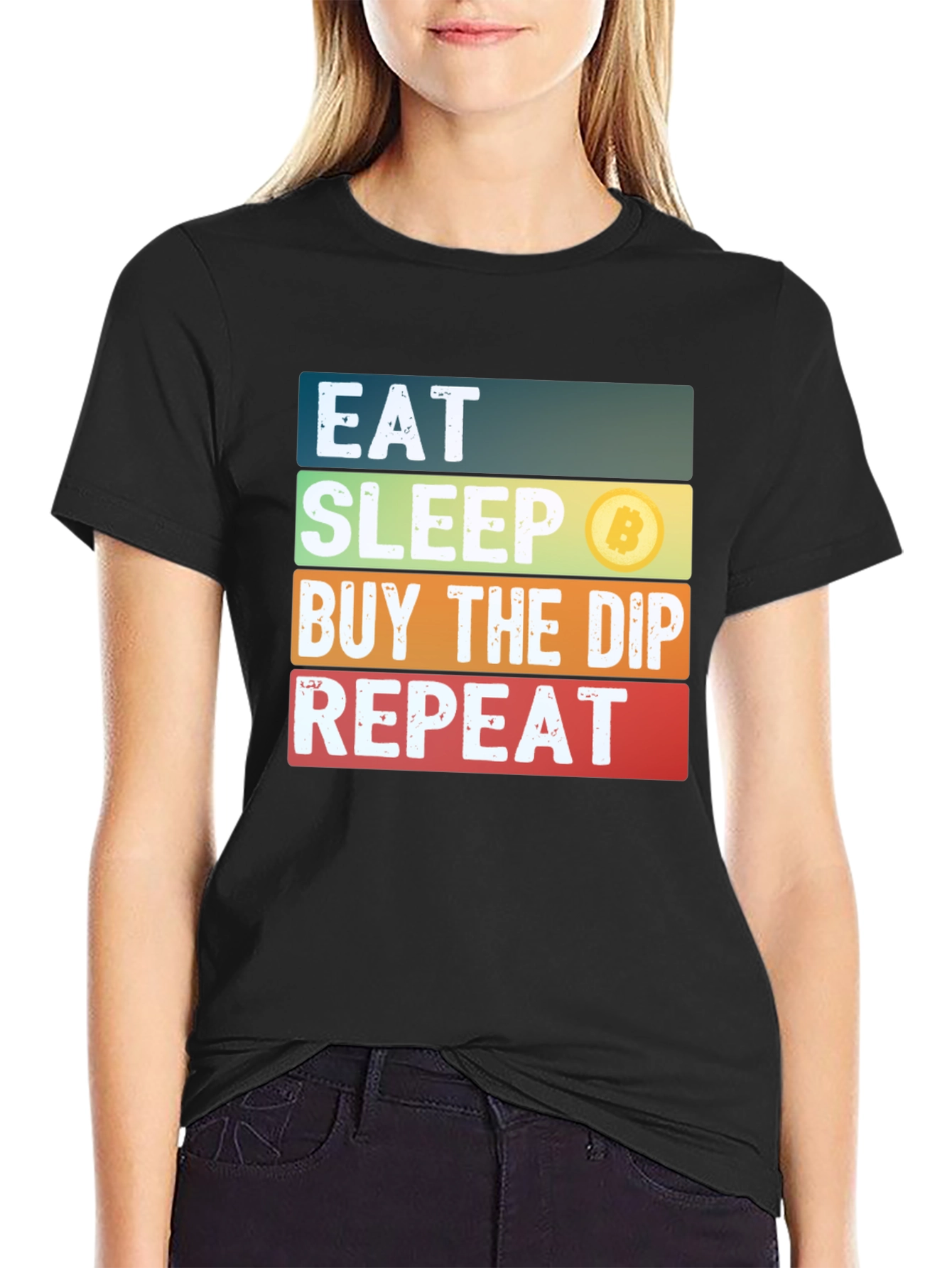 Eat Sleep Buy the Dip Repeat Bitcoin Crypto T-Shirt