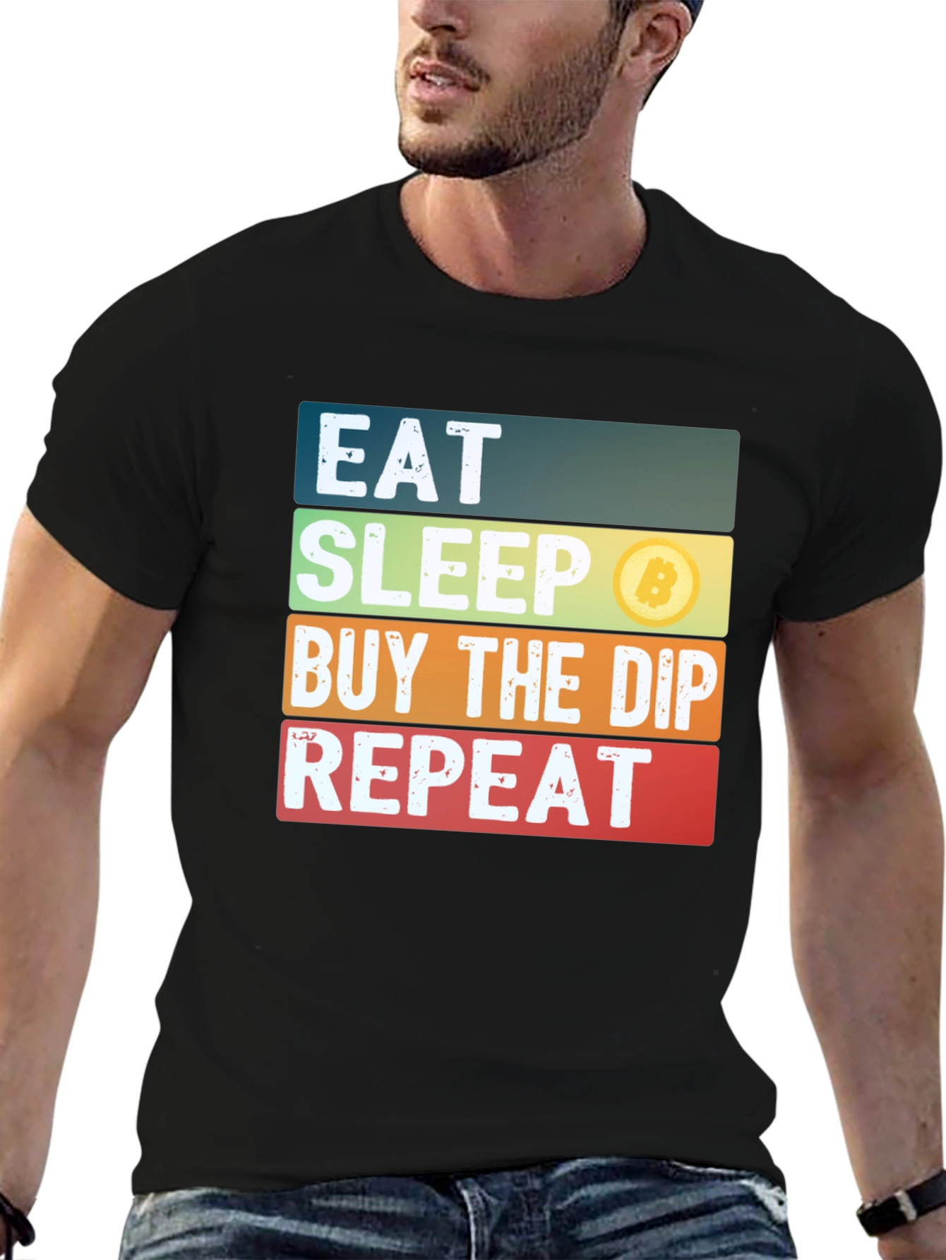 Eat Sleep Buy the Dip Repeat Bitcoin Crypto T-Shirt