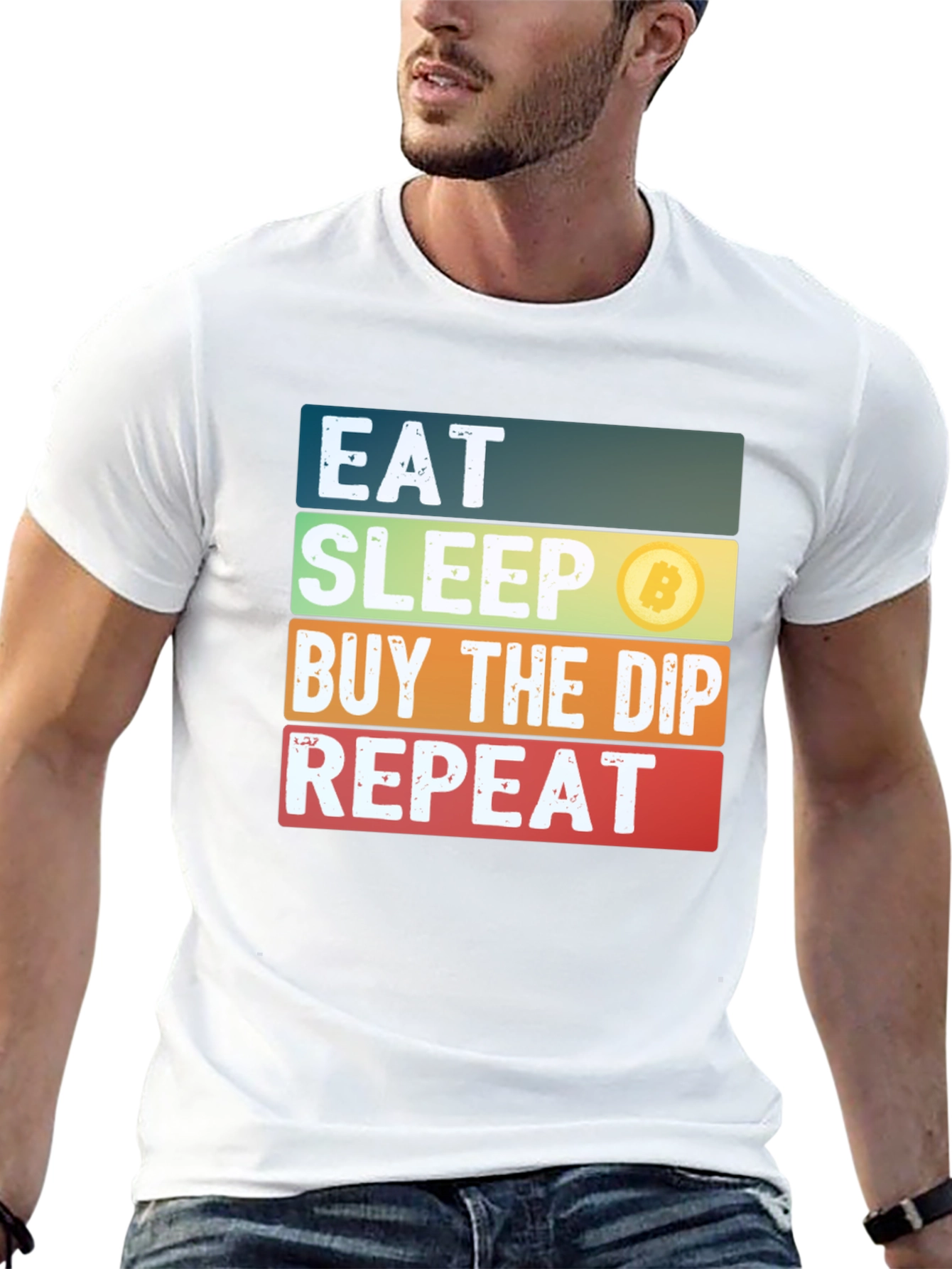Eat Sleep Buy the Dip Repeat Bitcoin Crypto T-Shirt