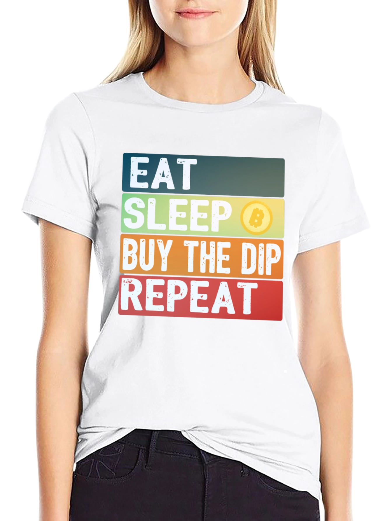 Eat Sleep Buy the Dip Repeat Bitcoin Crypto T-Shirt