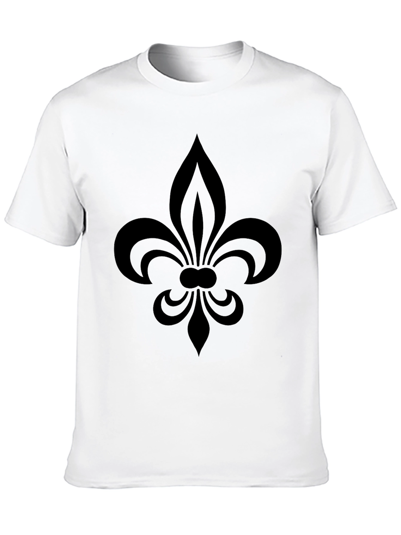 Black Fleur-de-lis Graphic Tee - Casual Comfort