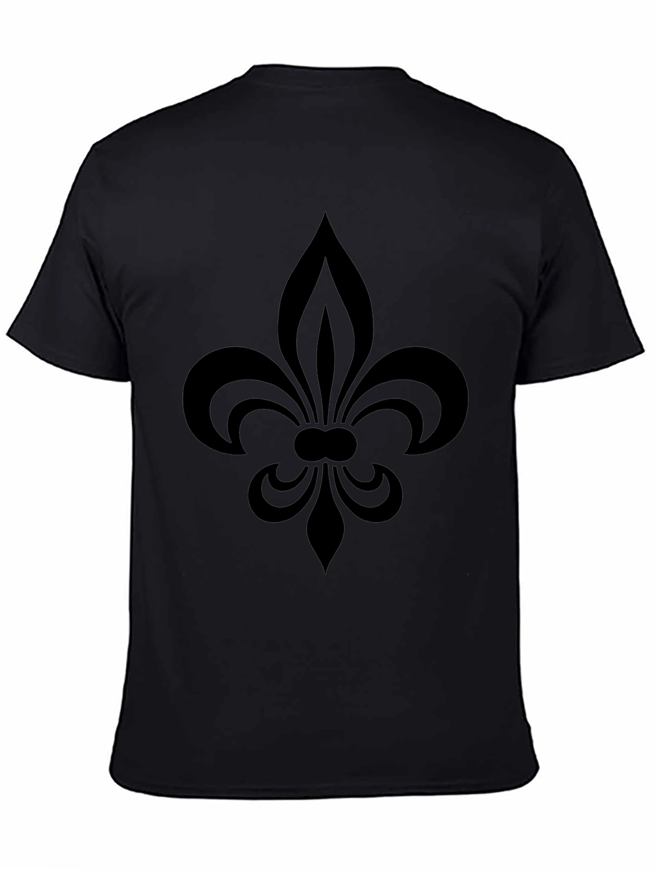 Black Fleur-de-lis Graphic Tee - Casual Comfort