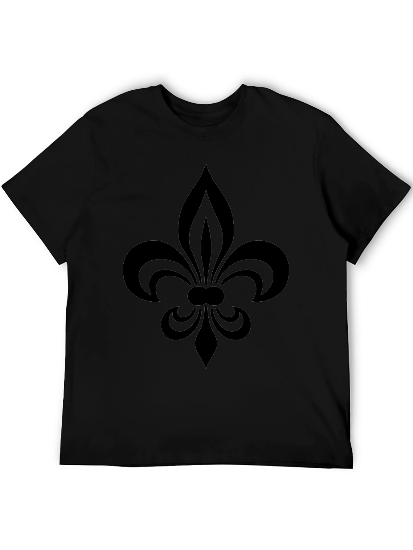 Black Fleur-de-lis Graphic Tee - Casual Comfort