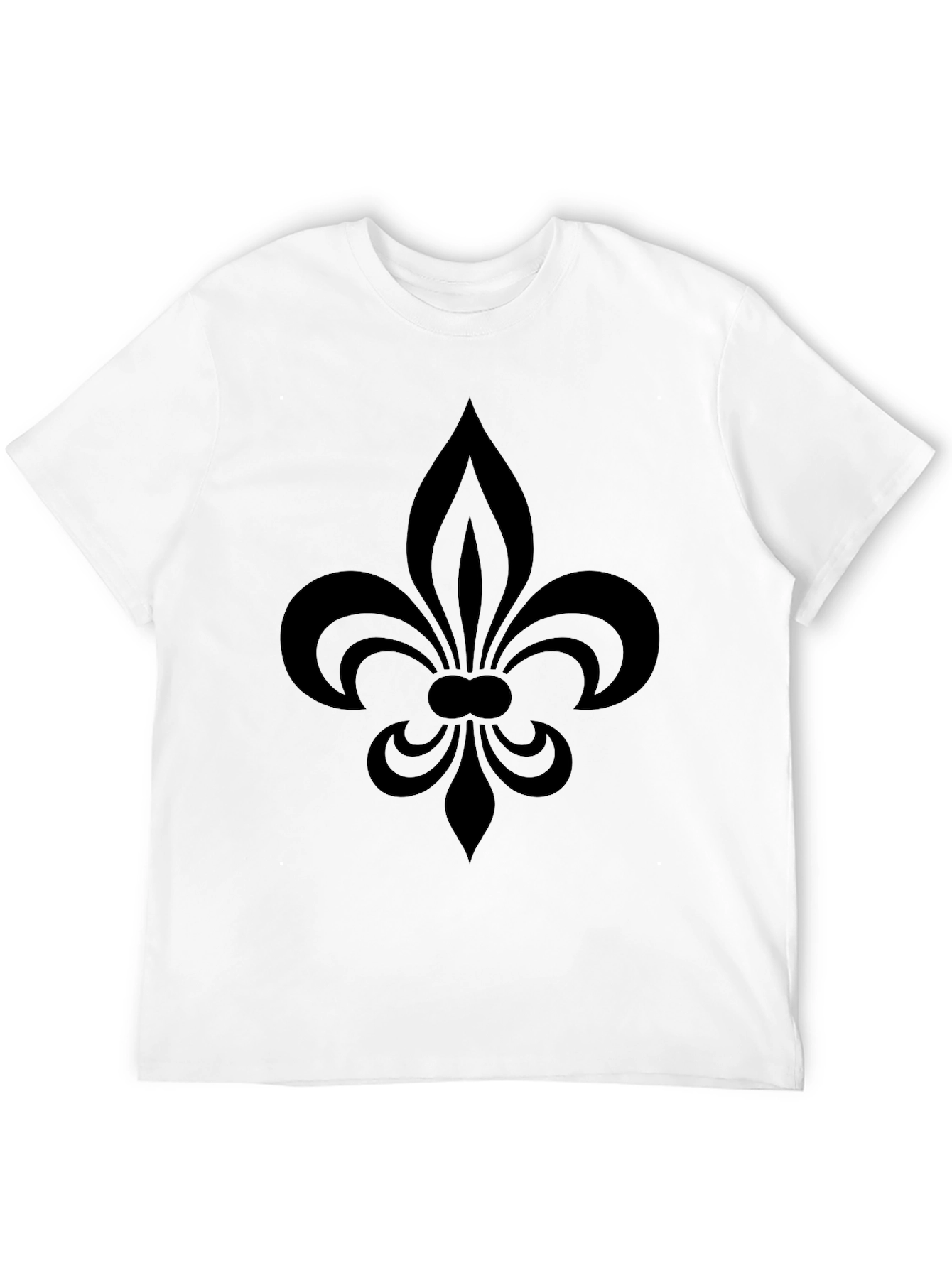 Black Fleur-de-lis Graphic Tee - Casual Comfort