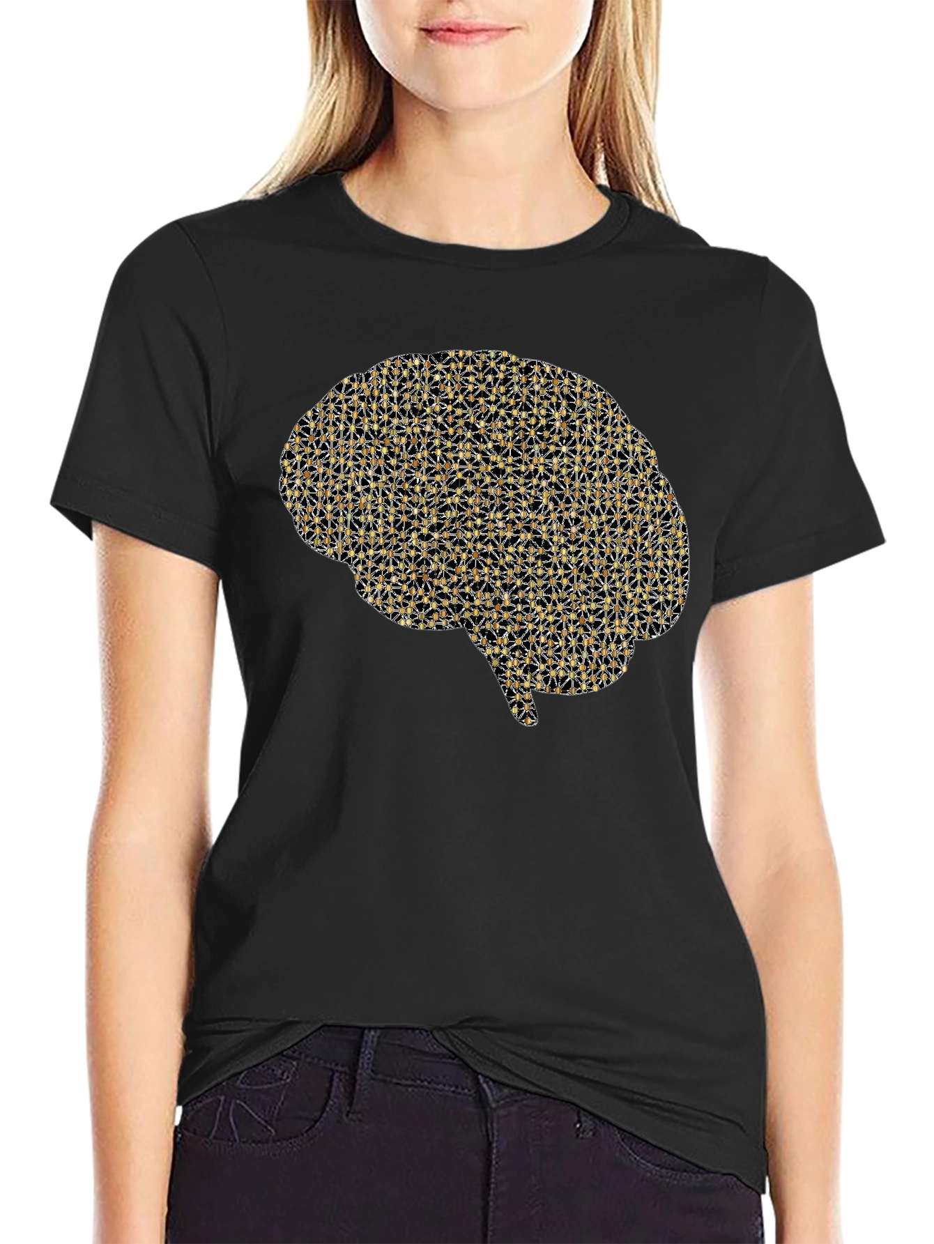Brain Graphic Tee - Black Casual T-Shirt