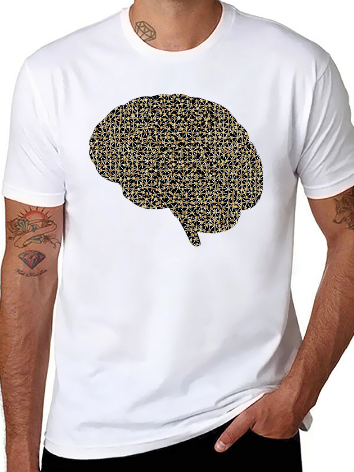 Brain Graphic Tee - Black Casual T-Shirt