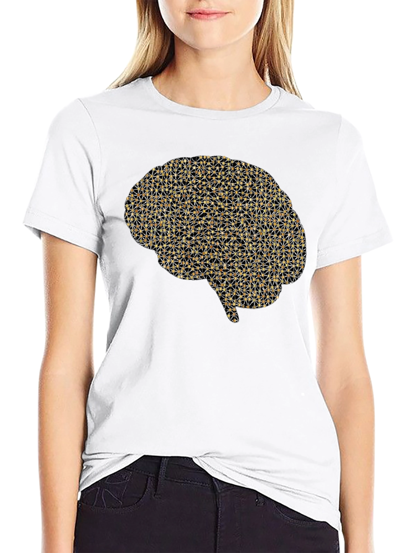 Brain Graphic Tee - Black Casual T-Shirt