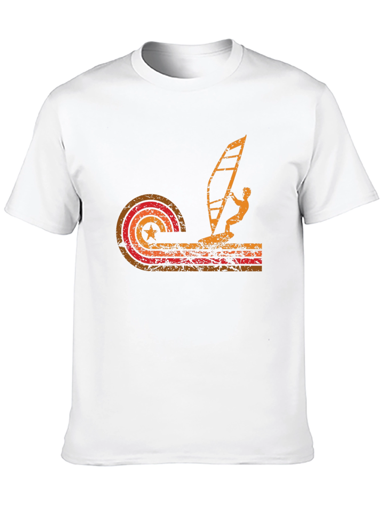 Retro Windsurfing T-Shirt - Black