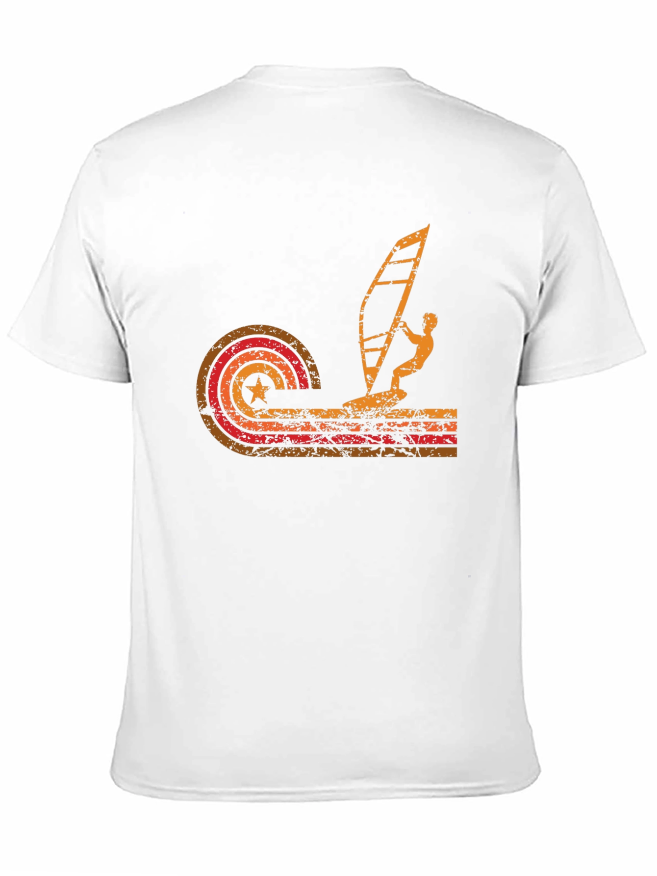 Retro Windsurfing T-Shirt - Black