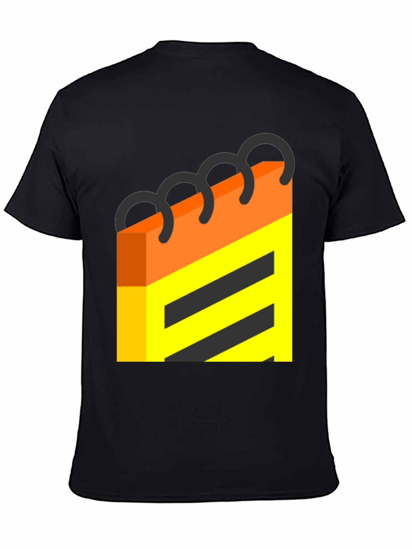 Abstract Notebook Graphic Tee - Black Cotton T-Shirt
