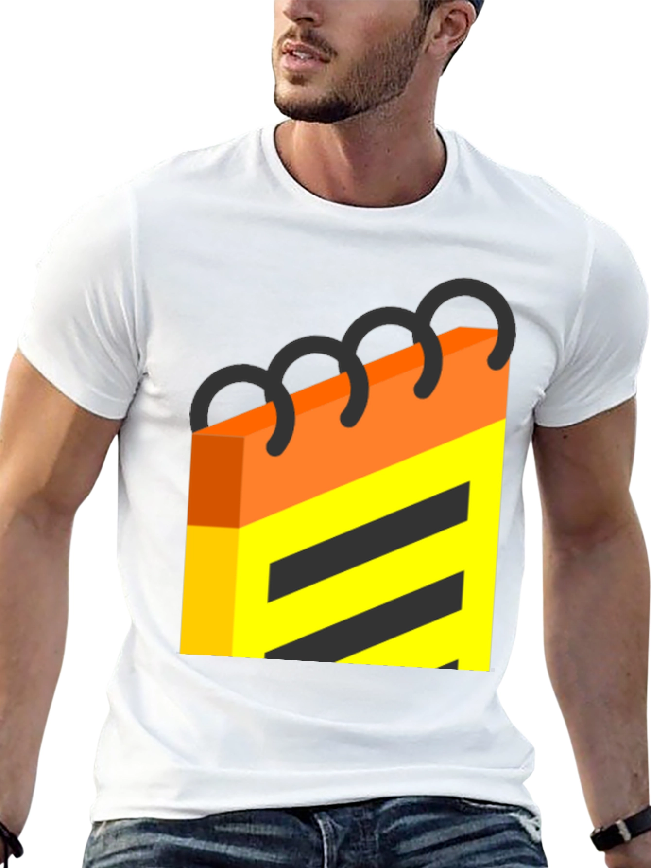 Abstract Notebook Graphic Tee - Black Cotton T-Shirt