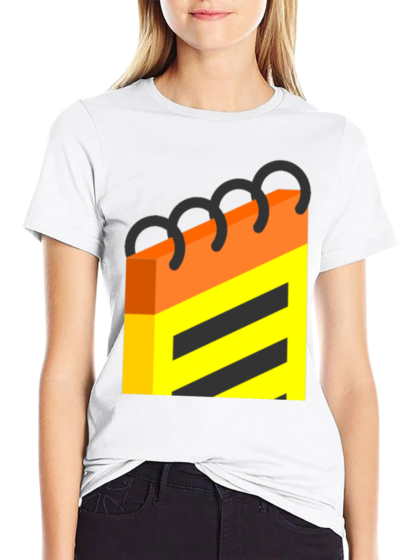Abstract Notebook Graphic Tee - Black Cotton T-Shirt
