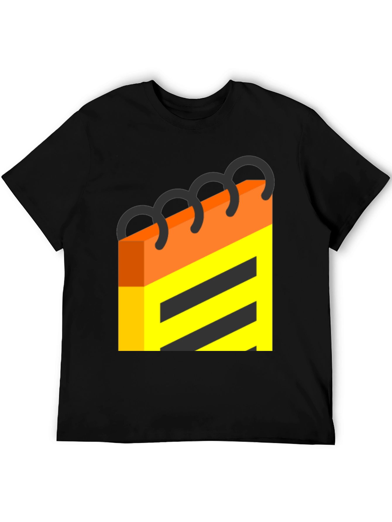 Abstract Notebook Graphic Tee - Black Cotton T-Shirt