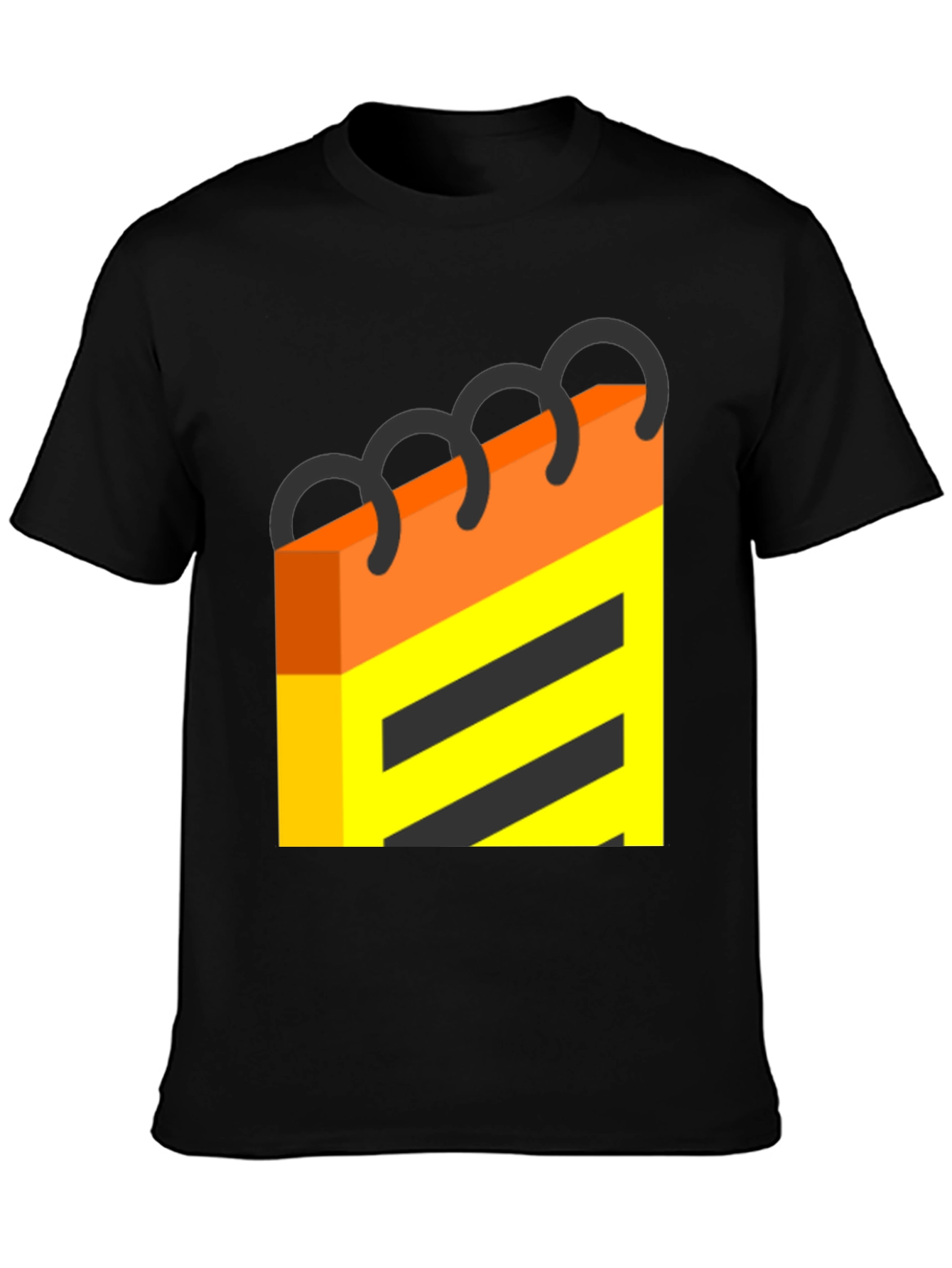 Abstract Notebook Graphic Tee - Black Cotton T-Shirt