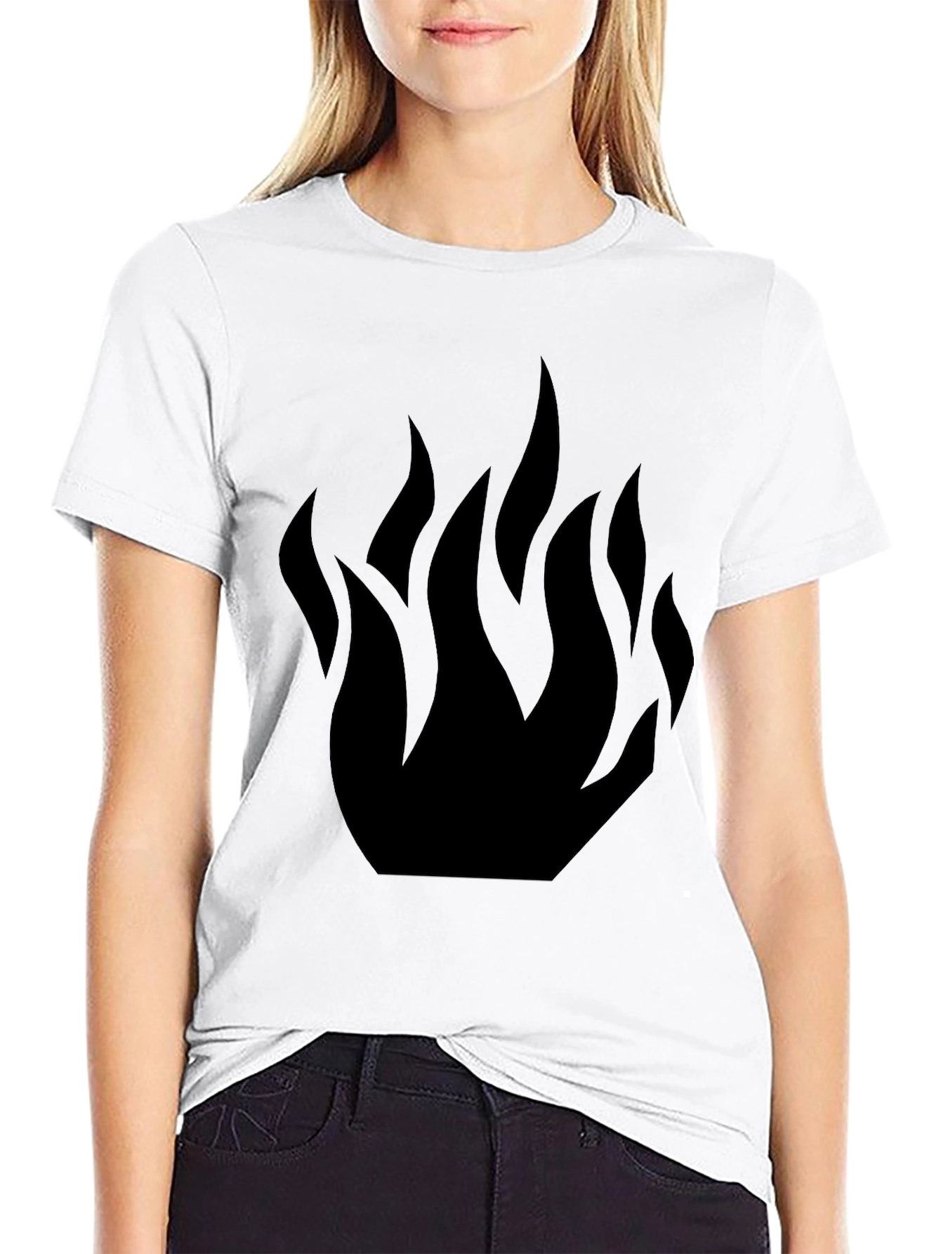 Black Flame Graphic Tee - Stylish Casual Wear