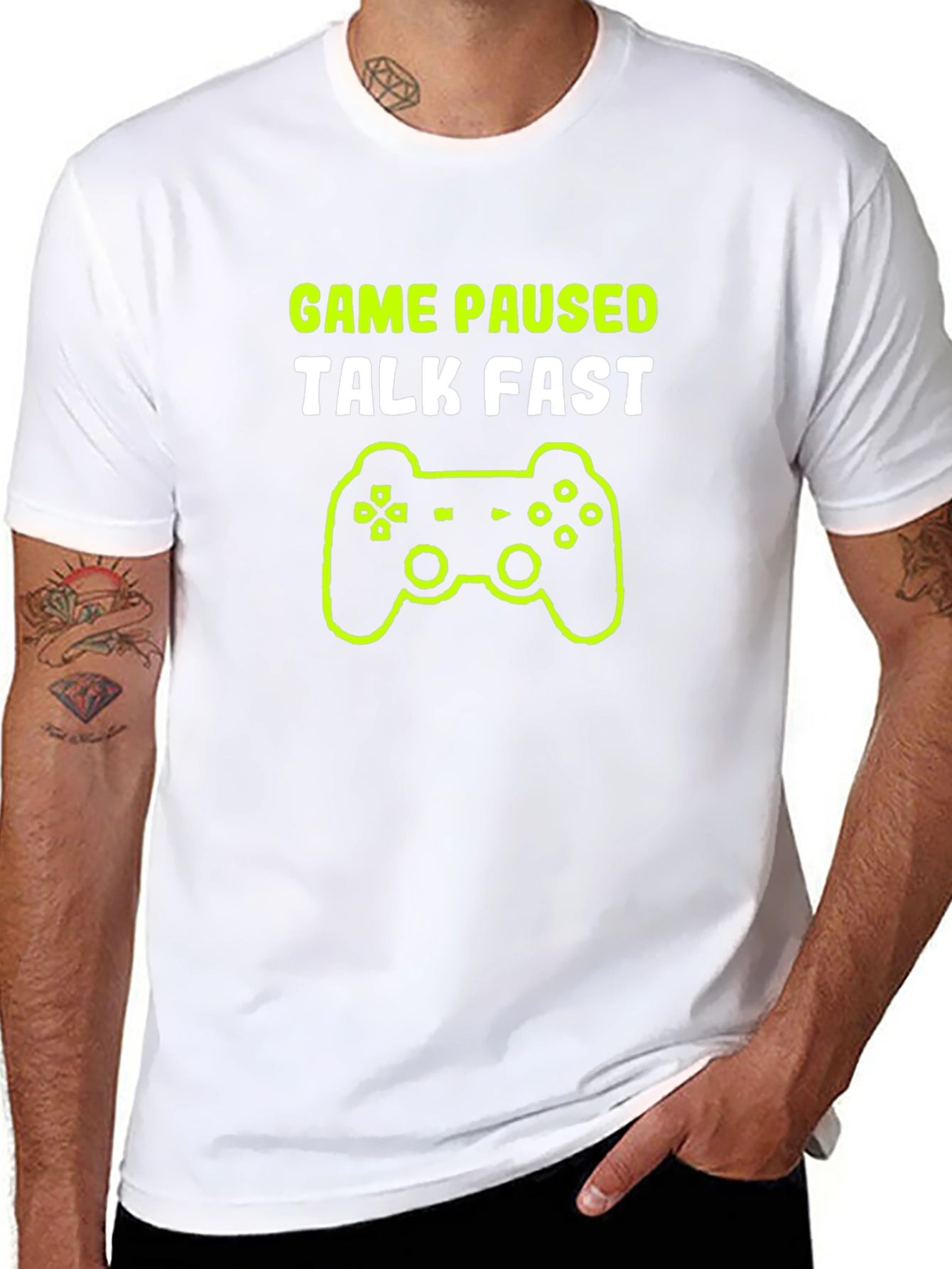 Game Paused Talk Fast Gamer T-Shirt - Black