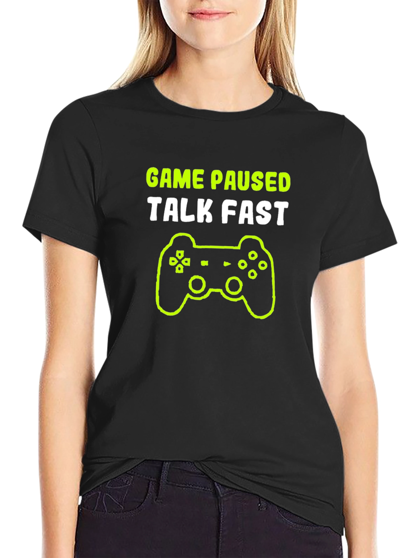 Game Paused Talk Fast Gamer T-Shirt - Black