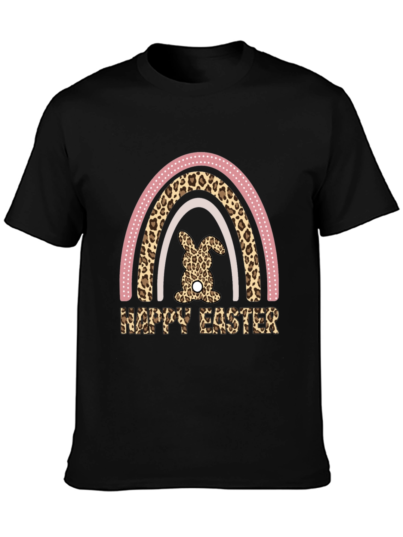 Happy Easter Leopard Rainbow Bunny T-Shirt